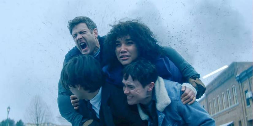 The Umbrella Academy on their mission in The Town of New Grumpson in The Umbrella Academy Season 4 Episode 2 (2)