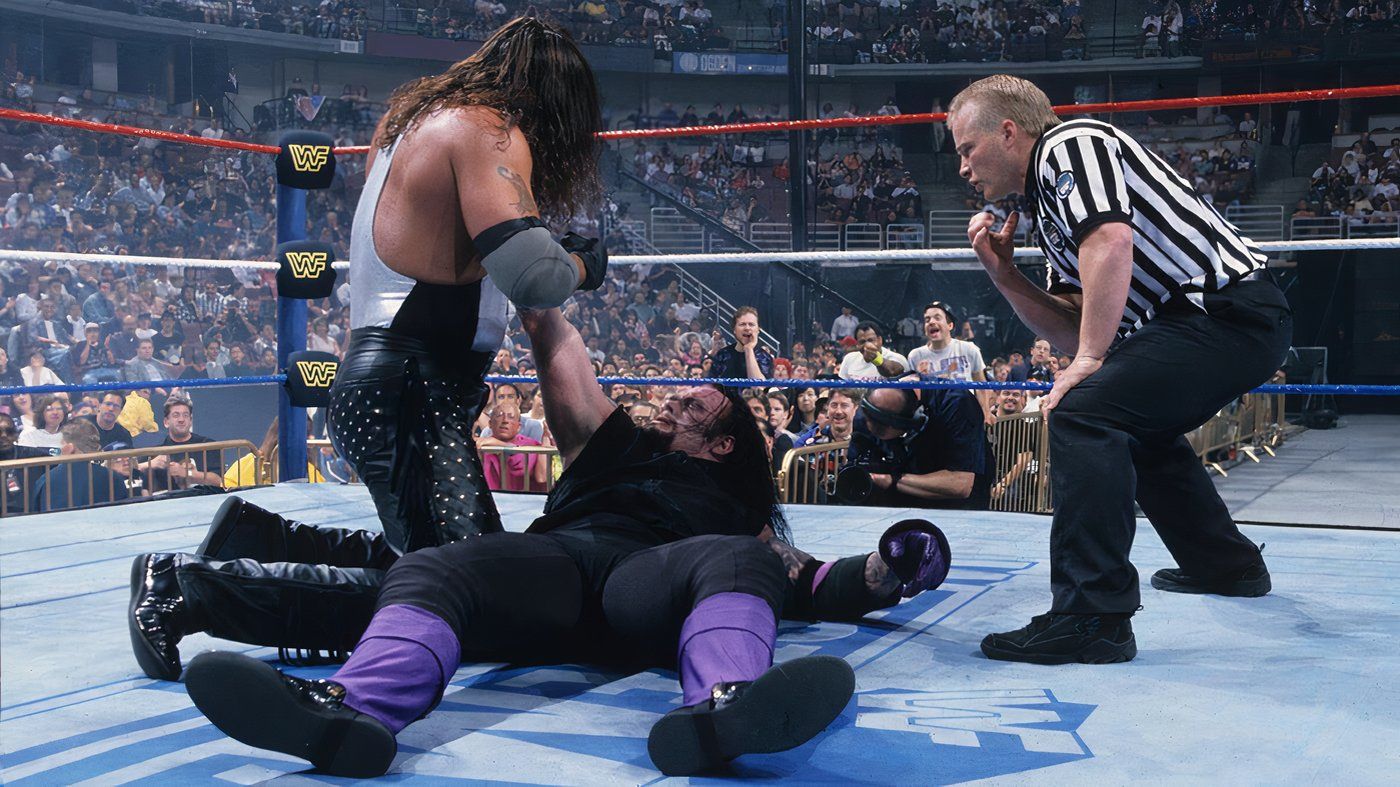 The Undertaker sufocando Diesel na Wrestlemania 12