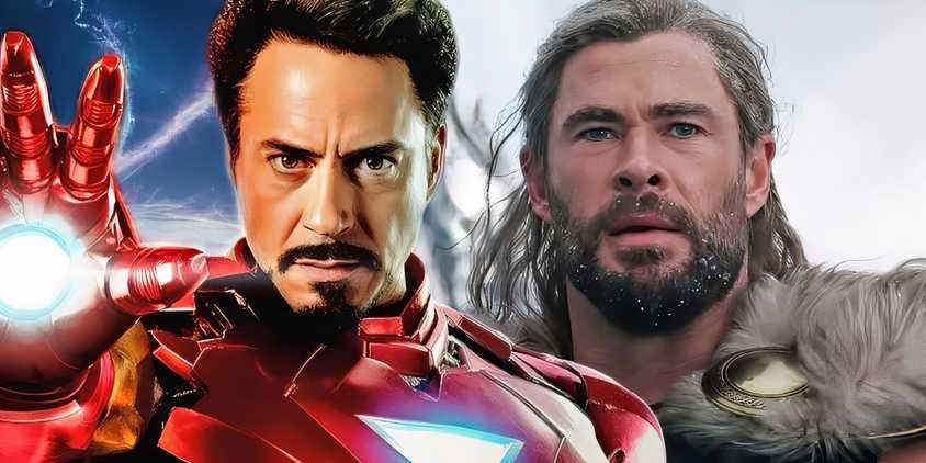 MCU's Iron Man with Thor behind him.