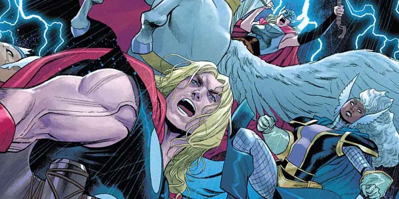 Thor lidera un equipo de dioses del trueno, incluida la tormenta.