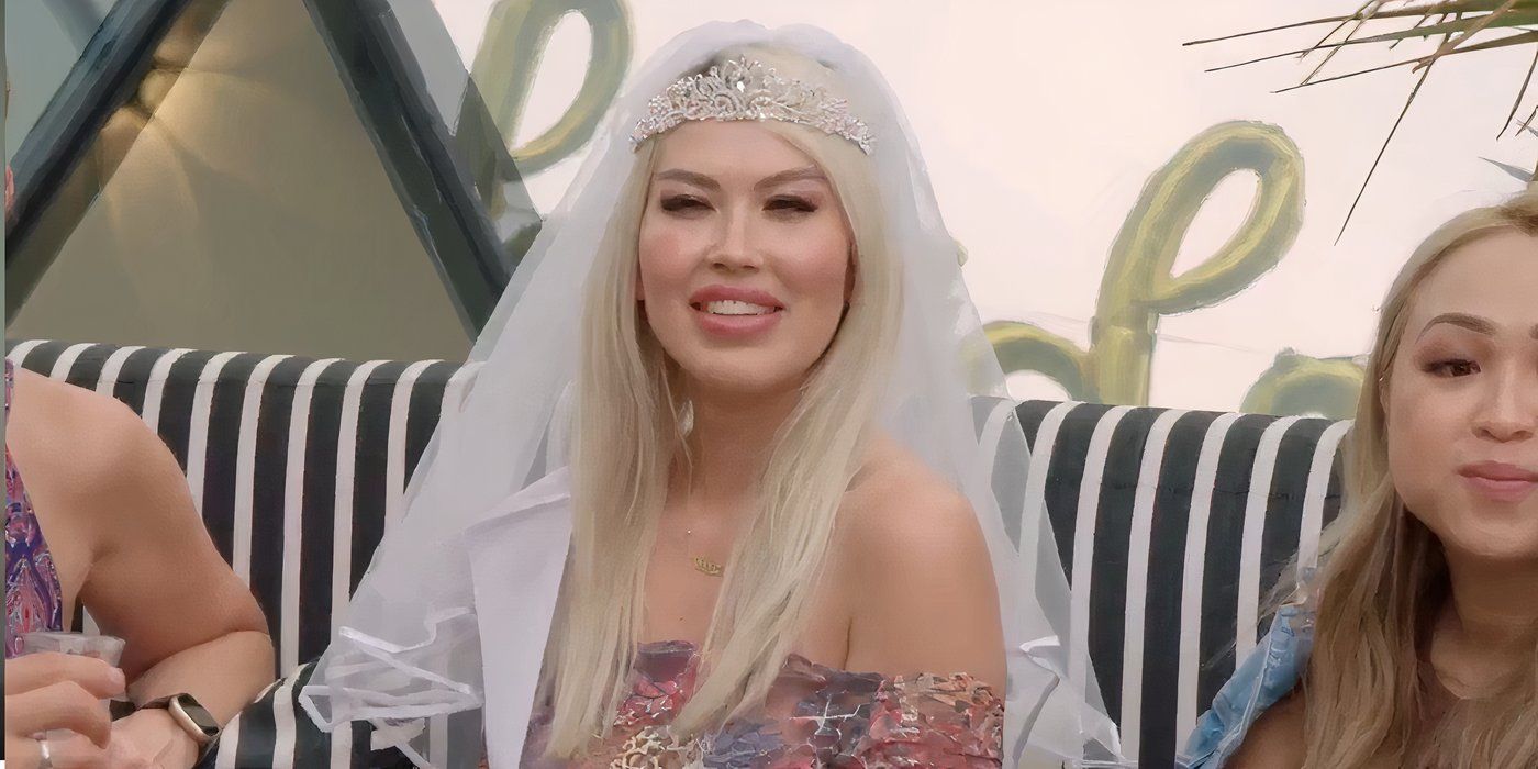 Tigerlily Taylor in 90 Day Fiance Before the 90 days in bridal veil smiling at bachelorette party