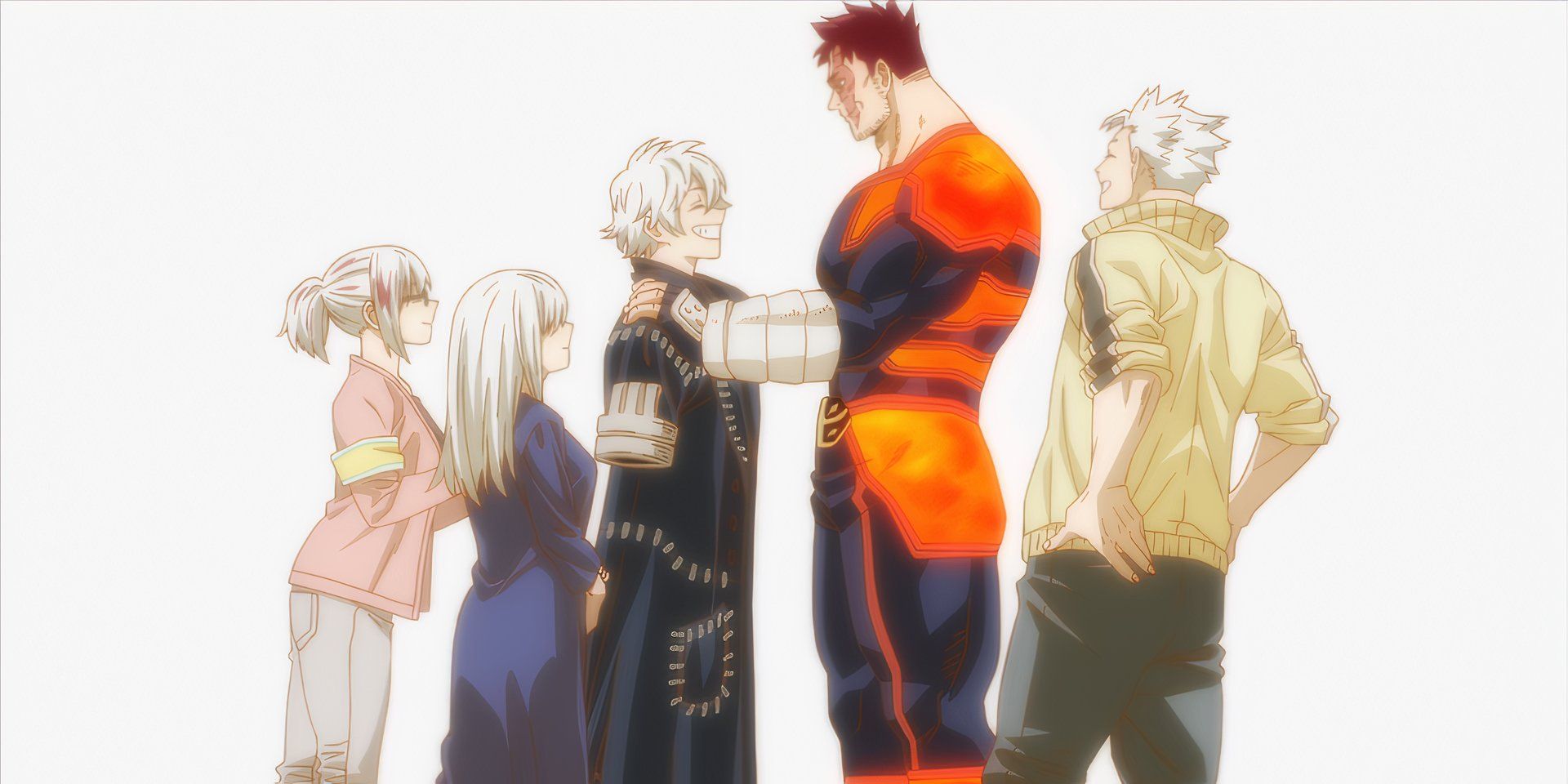 Toya is in the center of her family, with her sister, mother and brother Natsuo around her and strives in front of him, hands on her shoulder while Toya smiles