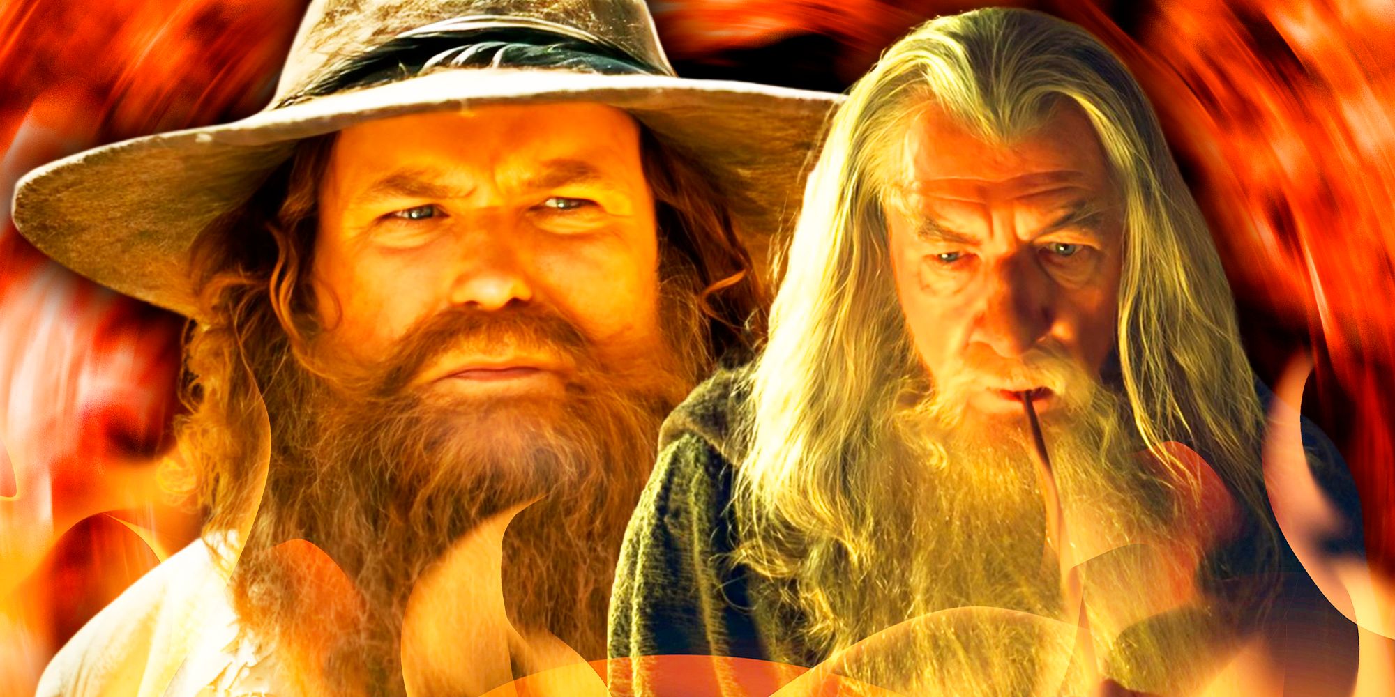 Tom Bombadil from Rings of Power and Gandalf from Fellowship of the Ring