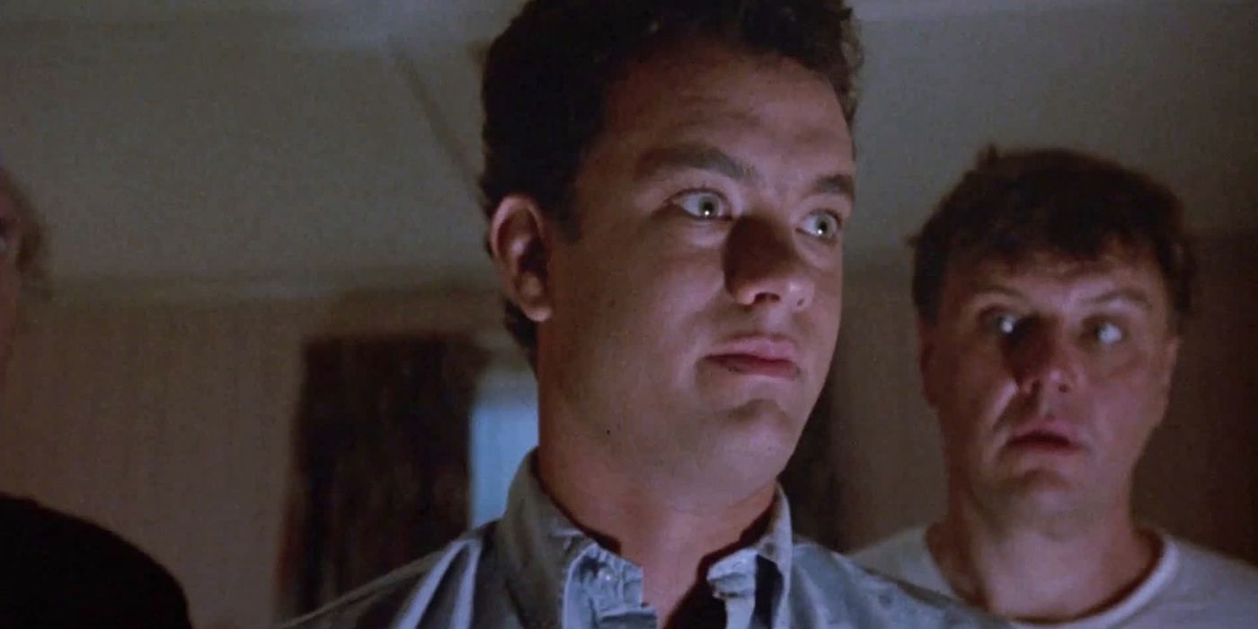 Tom Hanks looks on in shock in The 'Burbs