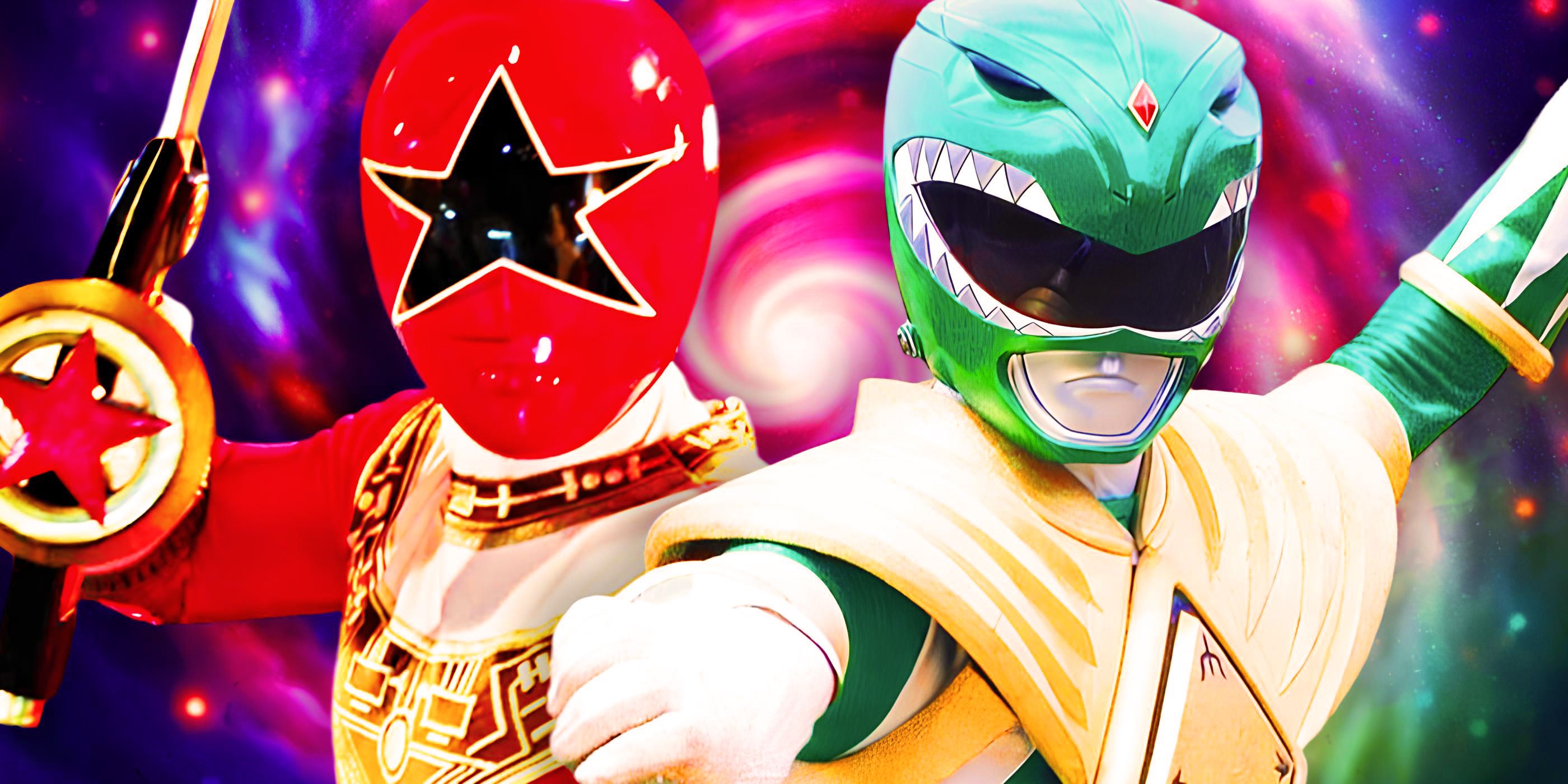 Figura personalizada de Power Rangers Zeo Red Ranger y Green Ranger de Mighty Morphin