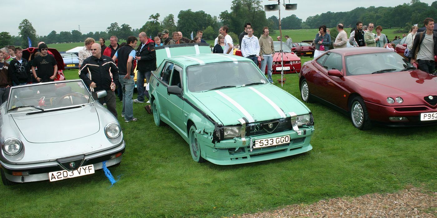 Top Gear's Alfa Romeos Parked In A Row