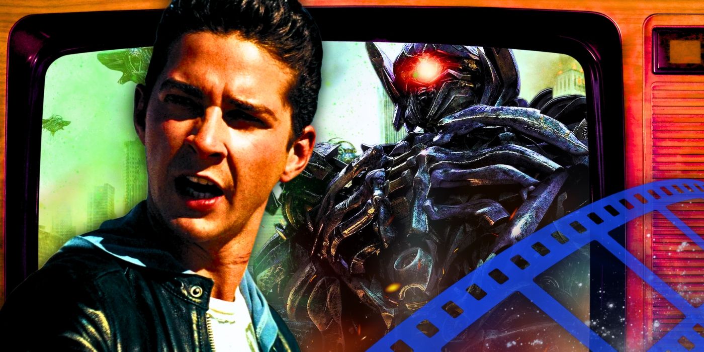 Transformers-Shia-LeBeouf next to a Transformers bot