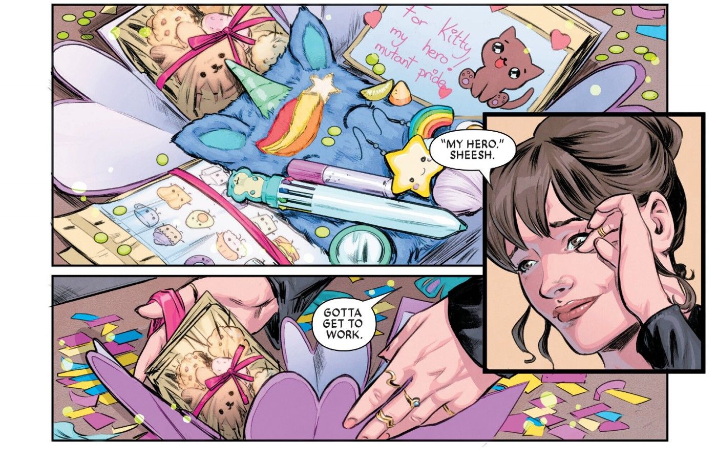 Trista Marshall le regala un regalo a Kitty Pryde por salvarla en Exceptional X-Men #1