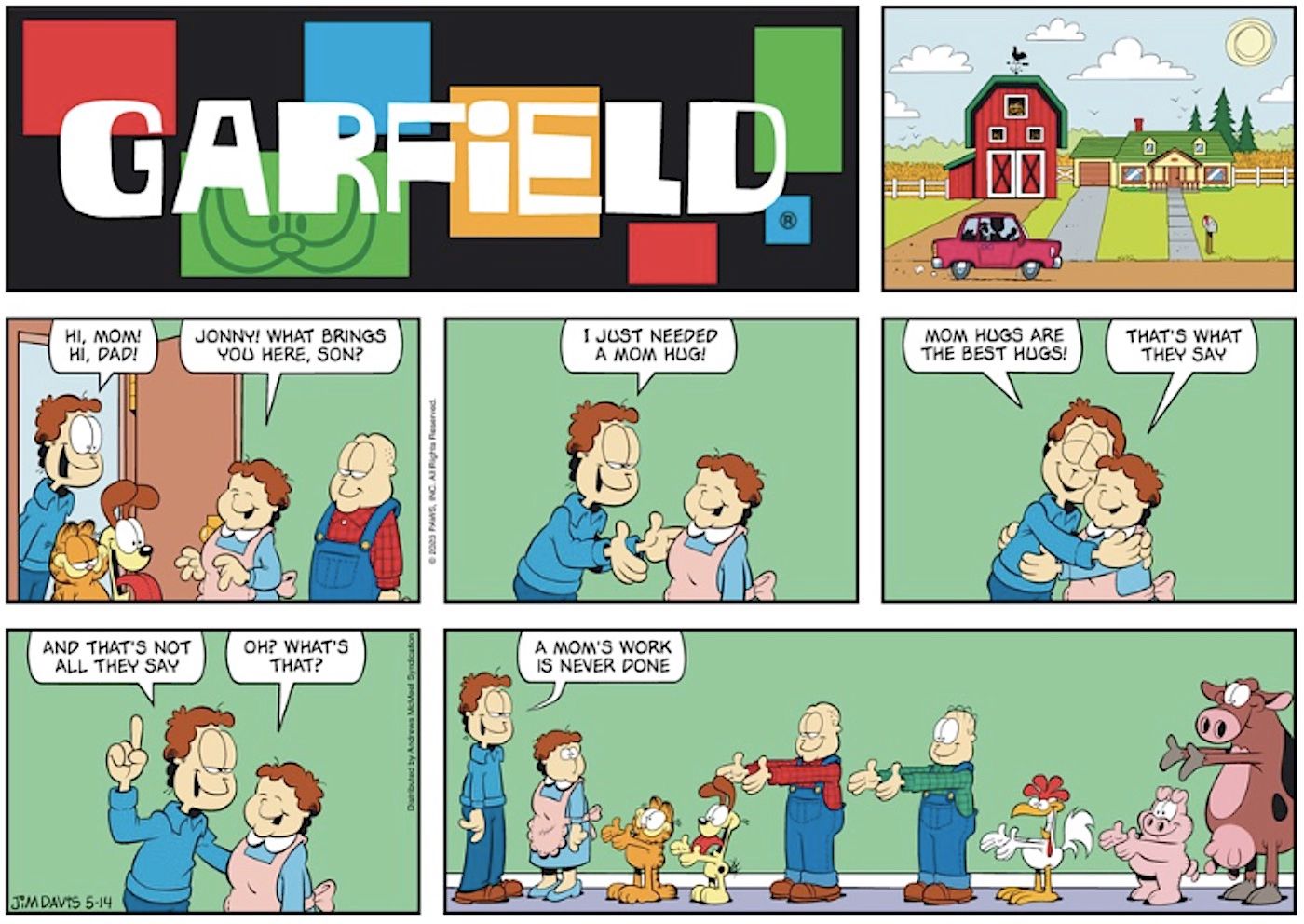 U.S. Acres characters show up in Garfield on May 14, 2023