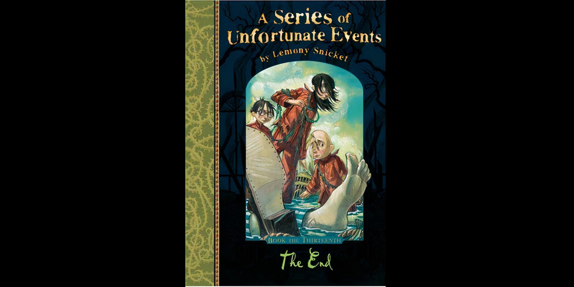 La portada del libro El final de Una serie de catastróficas desafortunadas de Lemony Snicket.