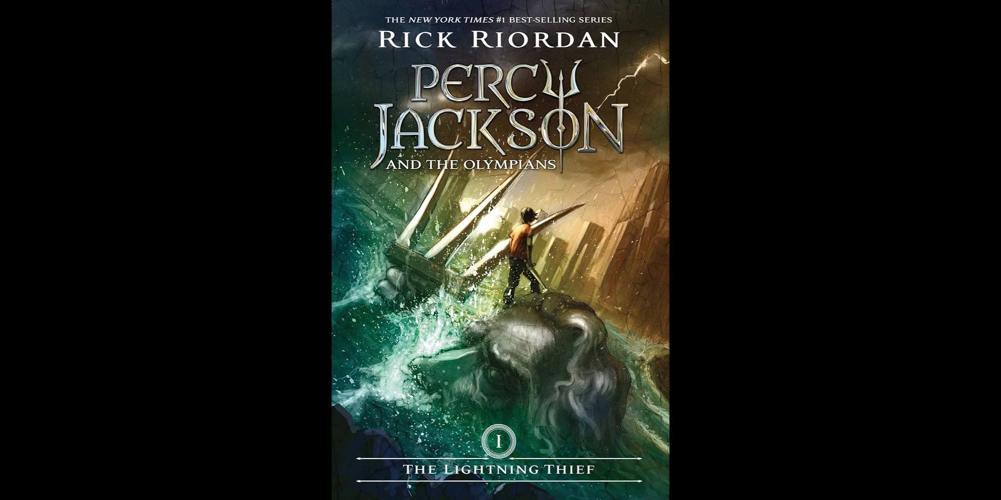 La portada del libro El ladrón del rayo de los libros Percy Jackson y los dioses del Olimpo de Rick Riordan.