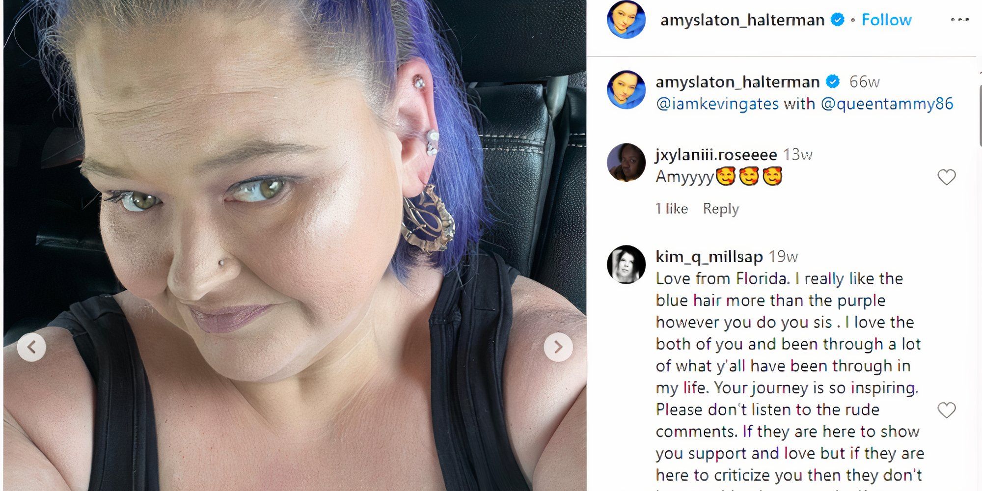 Irmãs de 1000 libras - Amy Slaton close em uma postagem no Instagram