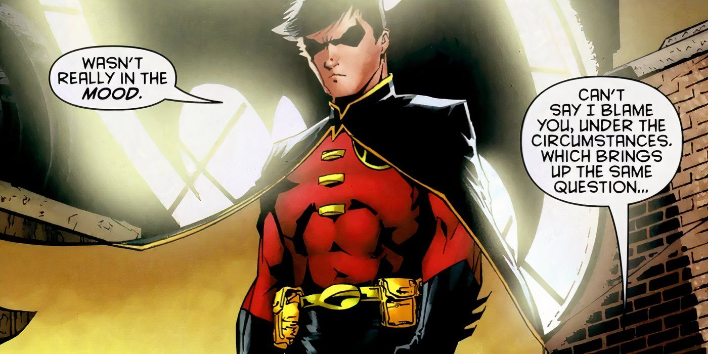 El traje rojo y negro de Robin Tim Drake