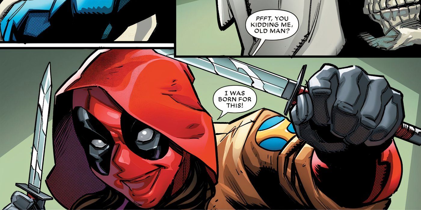 Painéis de quadrinhos: Ellie Camacho assume o manto de Deadpool.