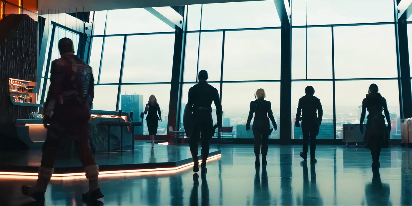 Valentina greeting the Thunderbolts in Avengers Tower in Thunderbolts* trailer