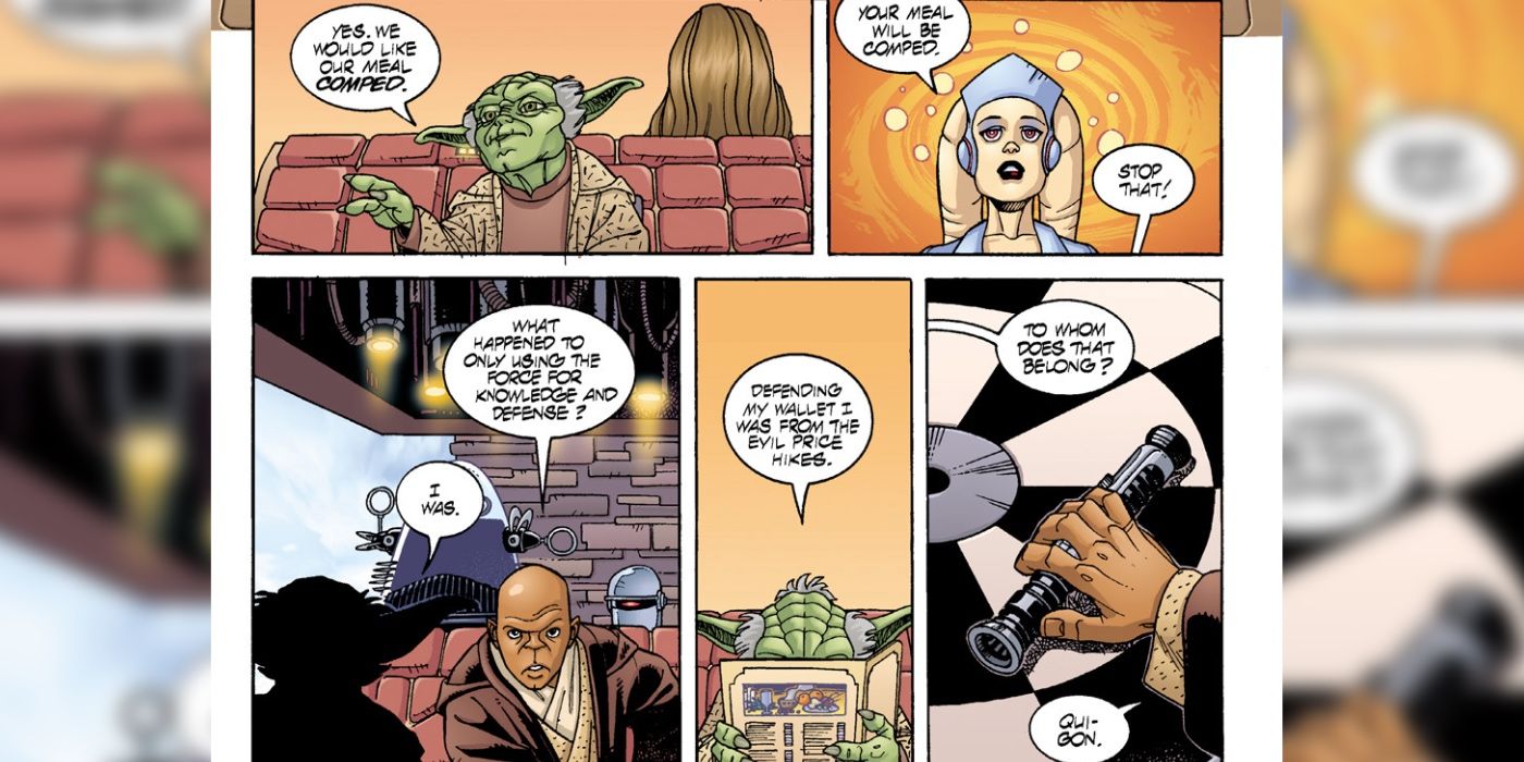 Yoda e Mace Windu Force Fiction Diner Contos de Star Wars