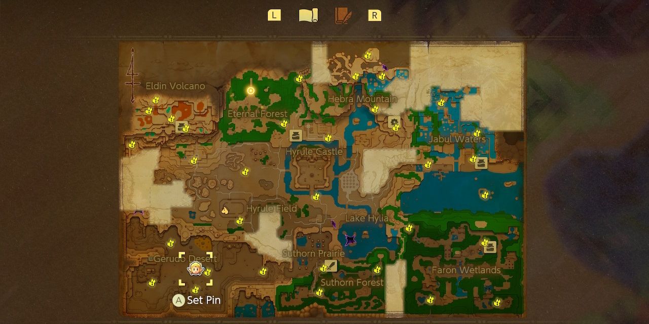 Tamaño del mapa de Zelda: Echoes Of Wisdom comparado con TOTK y BOTW