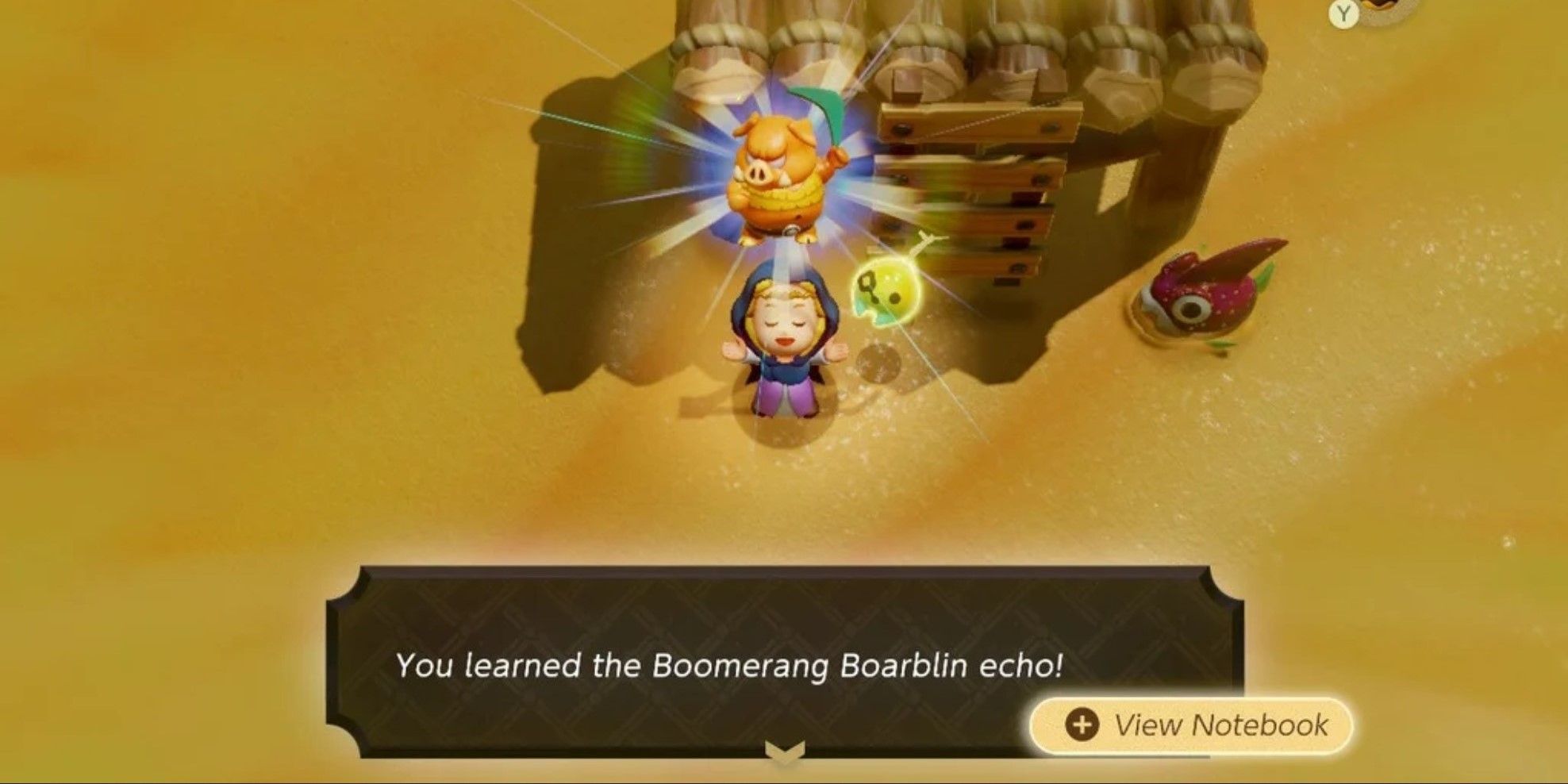 Zelda learns the Boomerang Boarblin Echo in Echoes of Wisdom