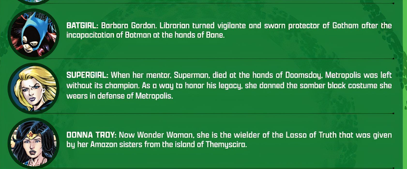 Hora zero especial #1 role call donna troy batgirl supergirl