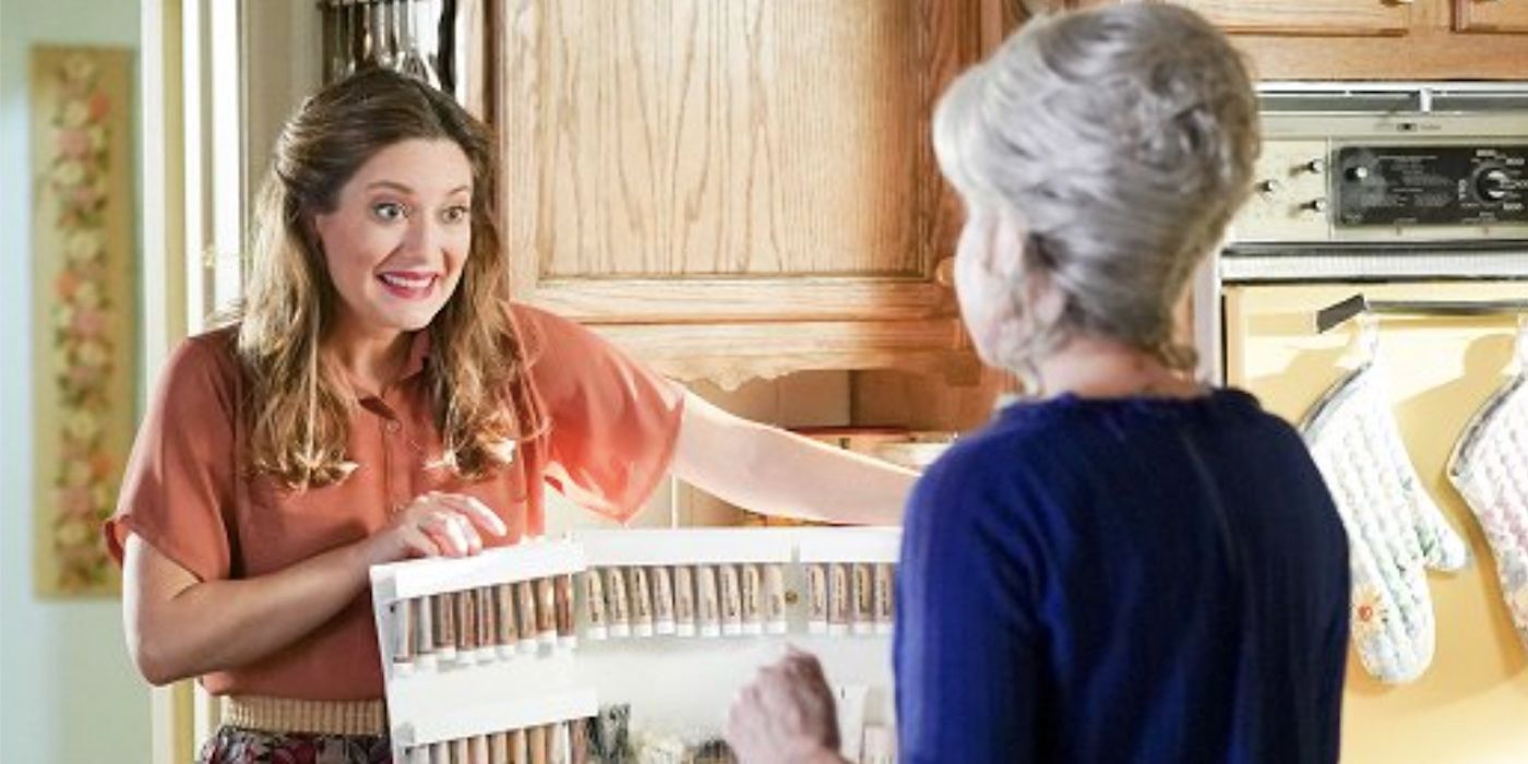 Zoe Perry's Mary displays makeup to Annie Potts' Meemaw in Young Sheldon season 5 episode 12