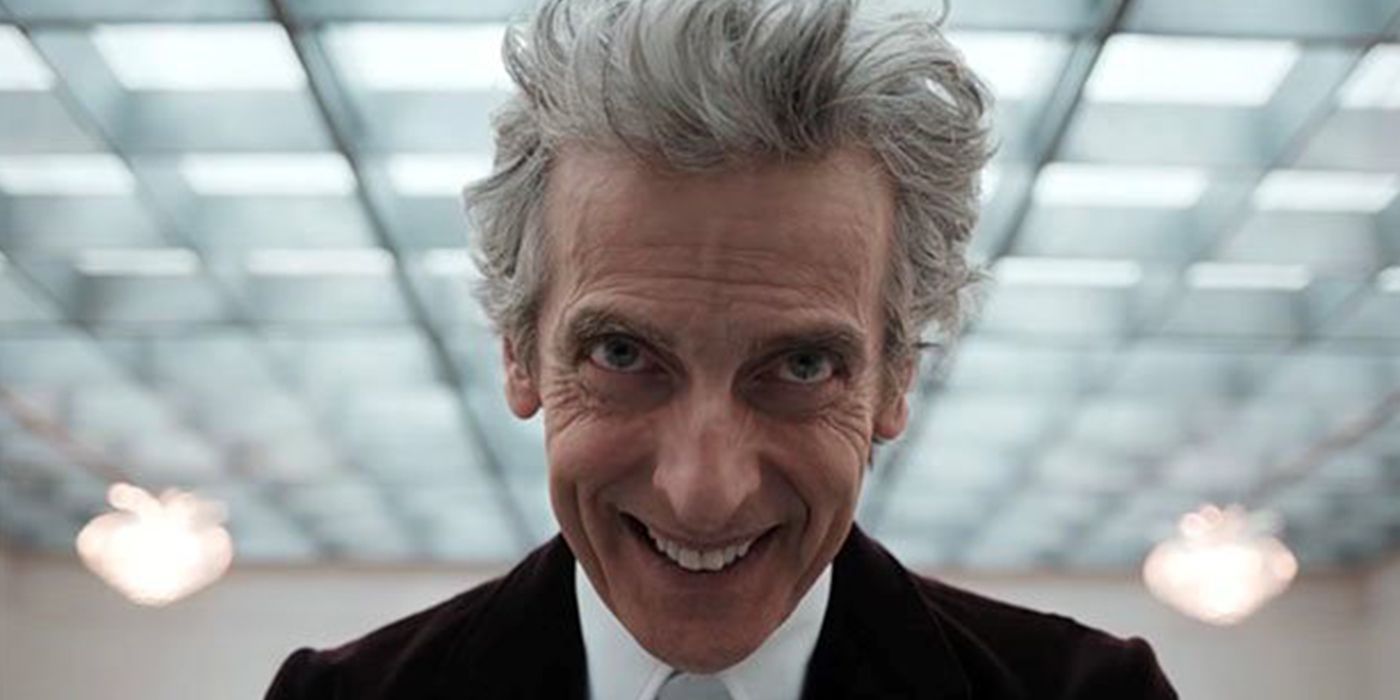 12th Doctor, played by Petel Capaldi, smiling in 'The Lie Of The Land' episode of Doctor Who