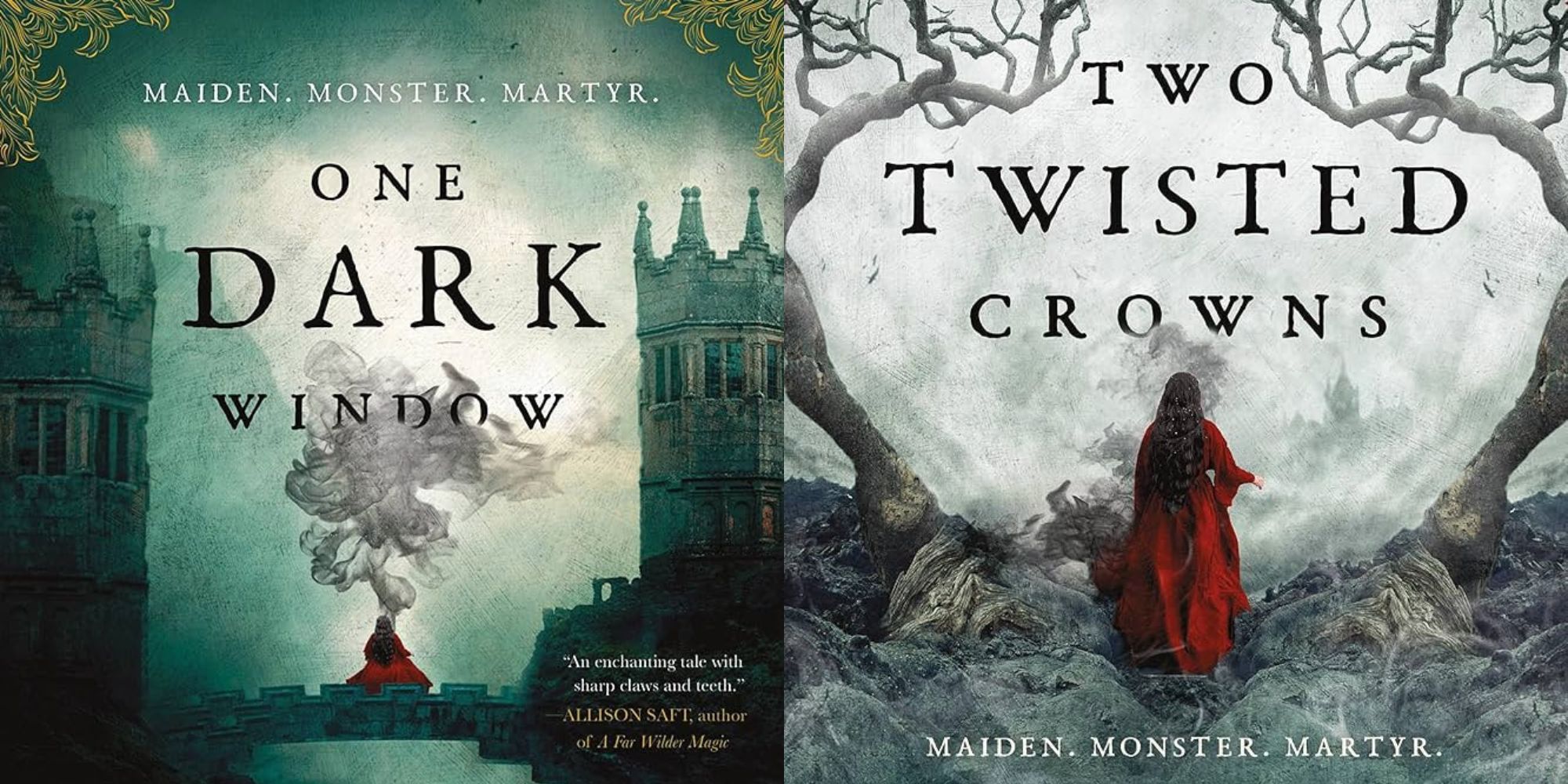 One dark window and two twisted crowns book covers