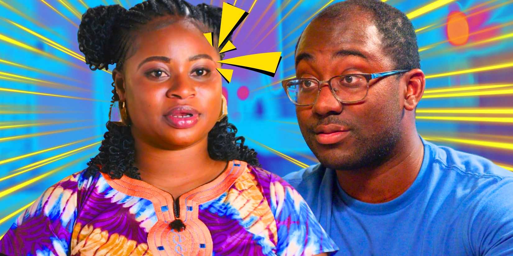 90 Day Fiancé’s Matilda Nti and Niles Valentine look slightly surprised.