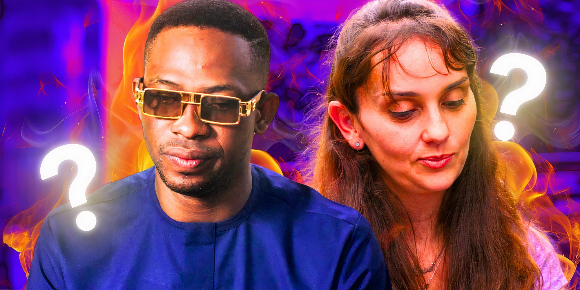 90 Day Fiancé Chidi Ikpeamaeze and Rayne Fernandez with question marks