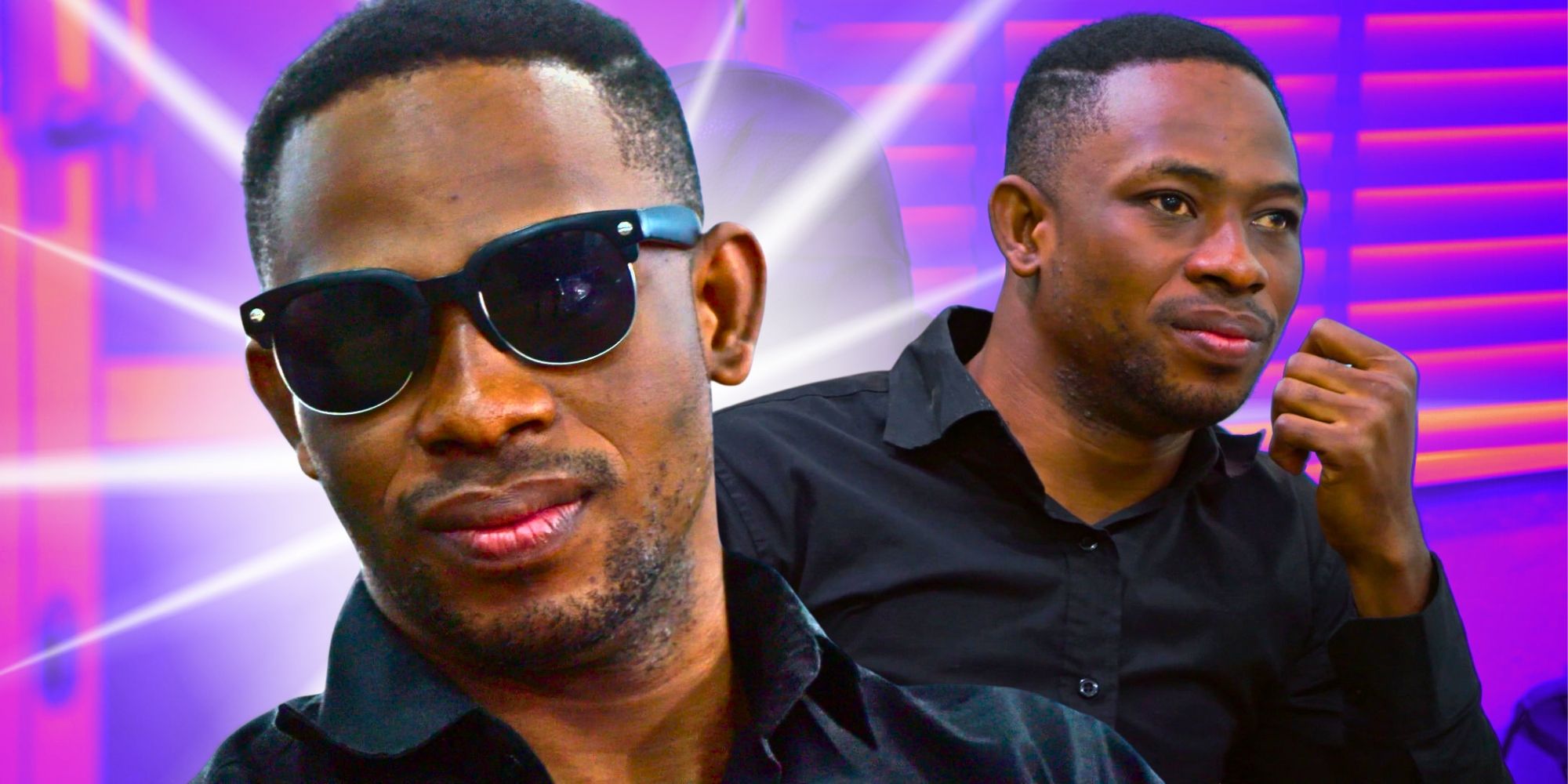 90 Day Fiance Chidi Ikpaemaeze in side by wide images with and without sunglasses on