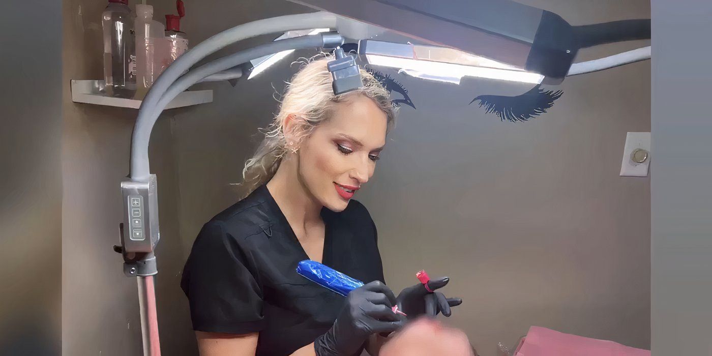 90 Day Fiancé Vanja Grbic doing permanent makeup on patient