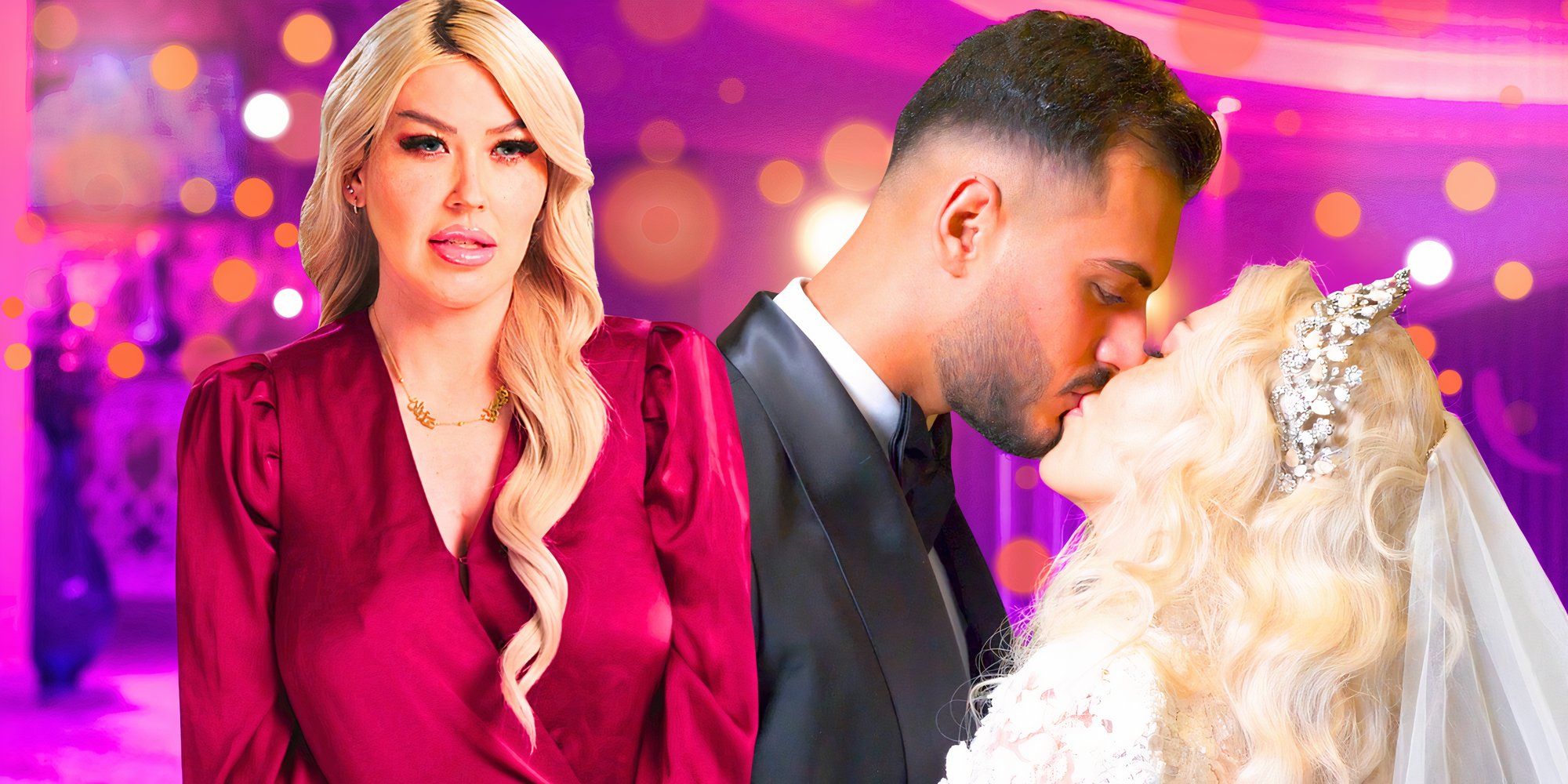 90 Day Fiancé Tigerlily Taylor montage of her up close and her and Adnan Abdelfattah at their wedding