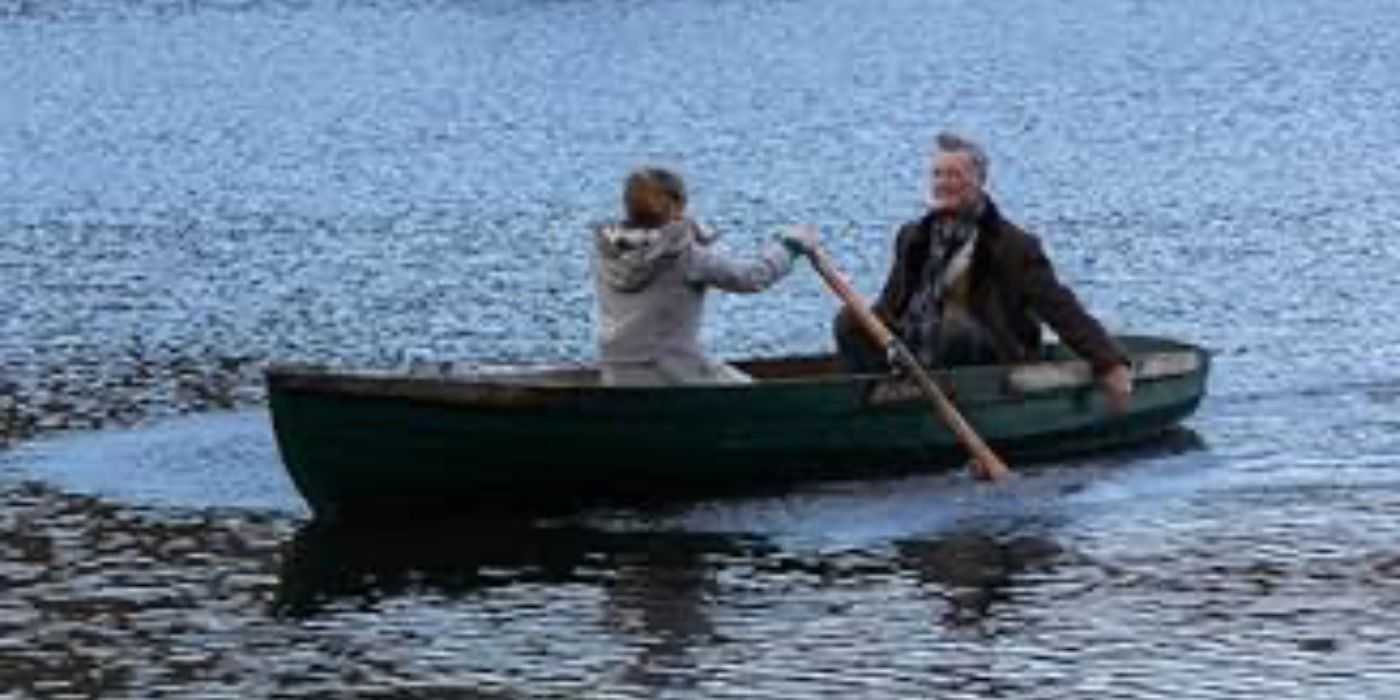 Michael Palin in a boat in Remember Me