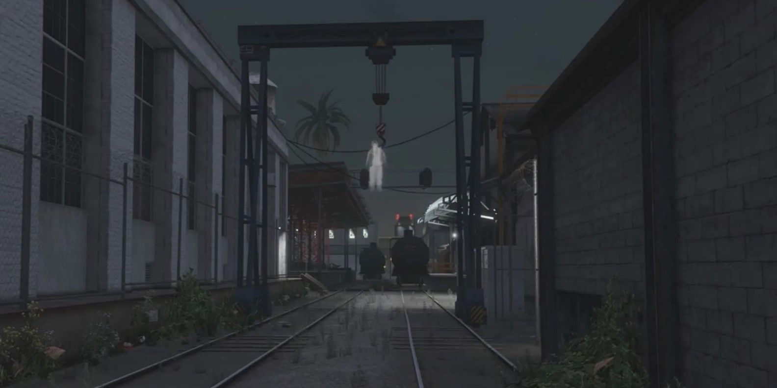 A ghost hanging from a hook in GTA Online.