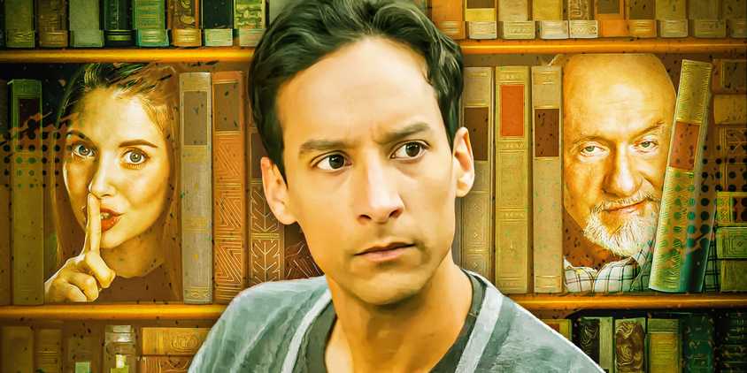 Custom image of Annie, Abed, and Professor Hickey in Community