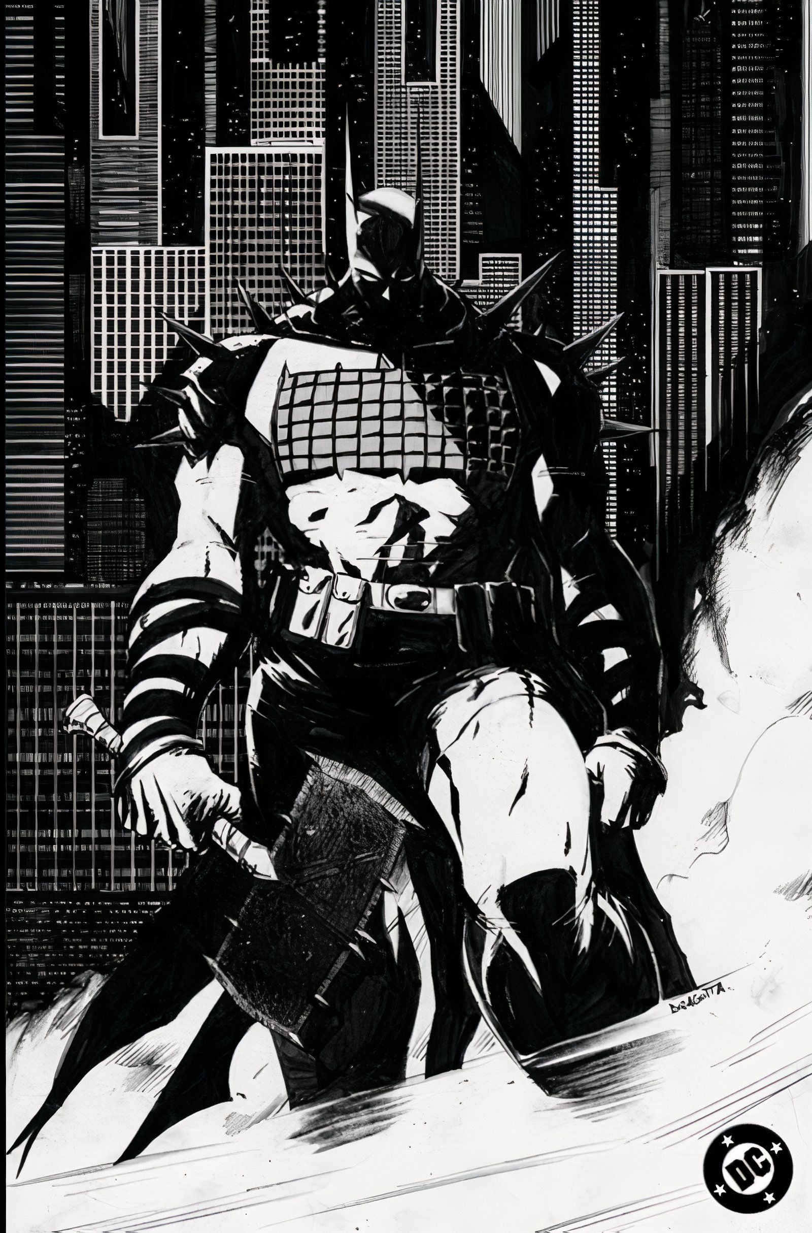 Absolute Batman #1 black and white variant cover