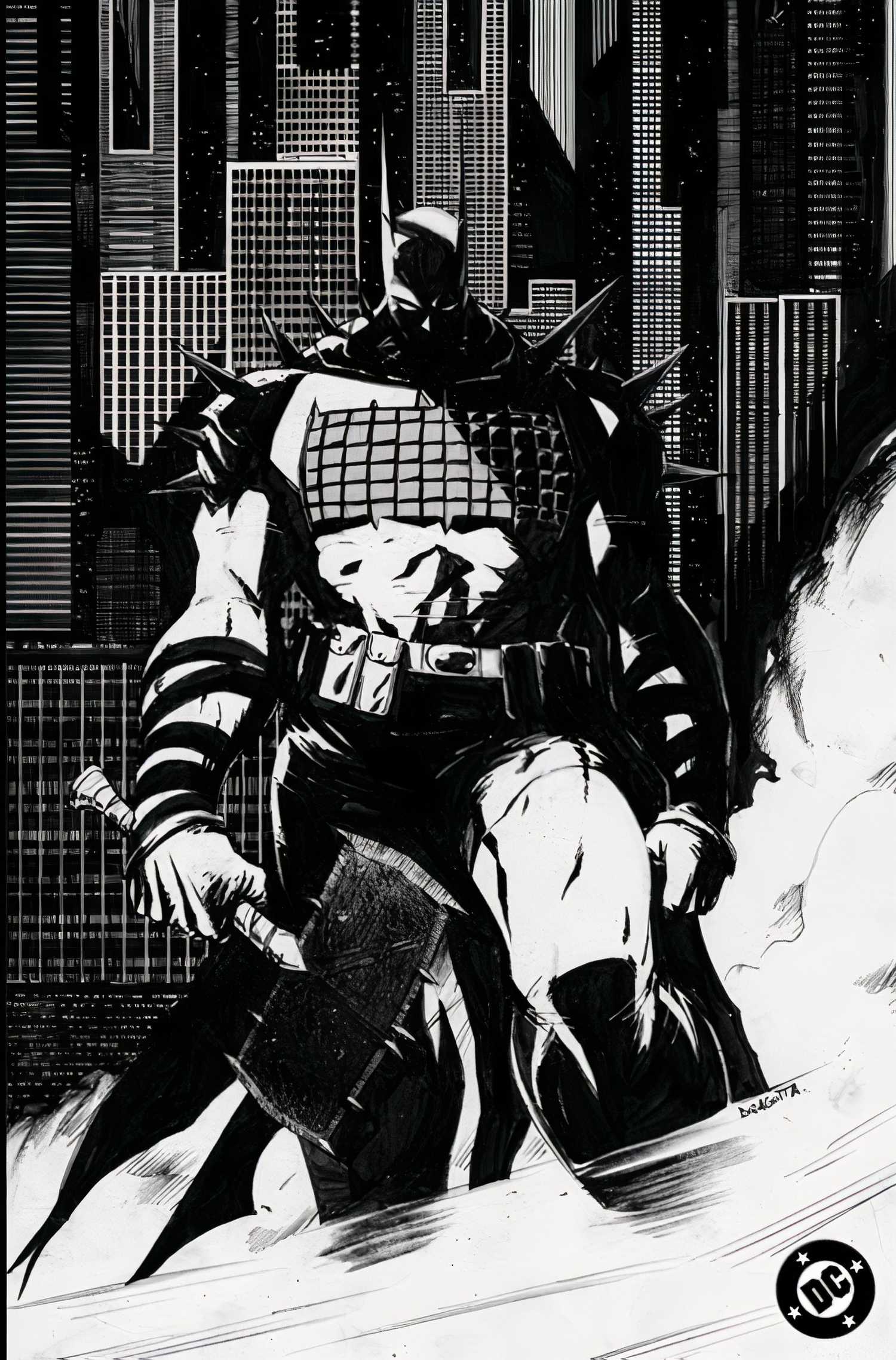 Absolute Batman #1 variant cover black and white
