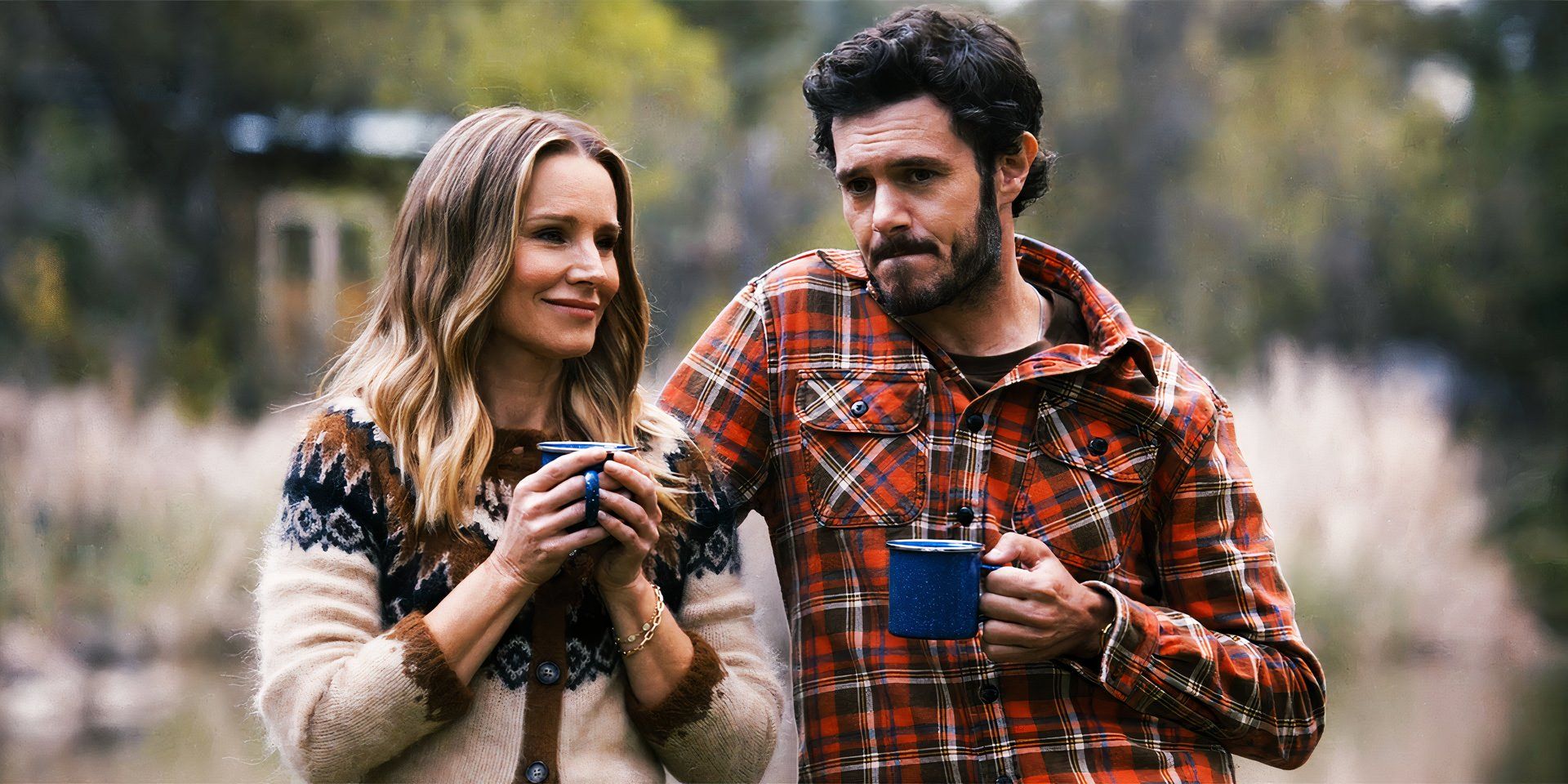 Adam Brody and Kristen Bell talking as Noah and Joanne in Nobody Wants This, episode 5