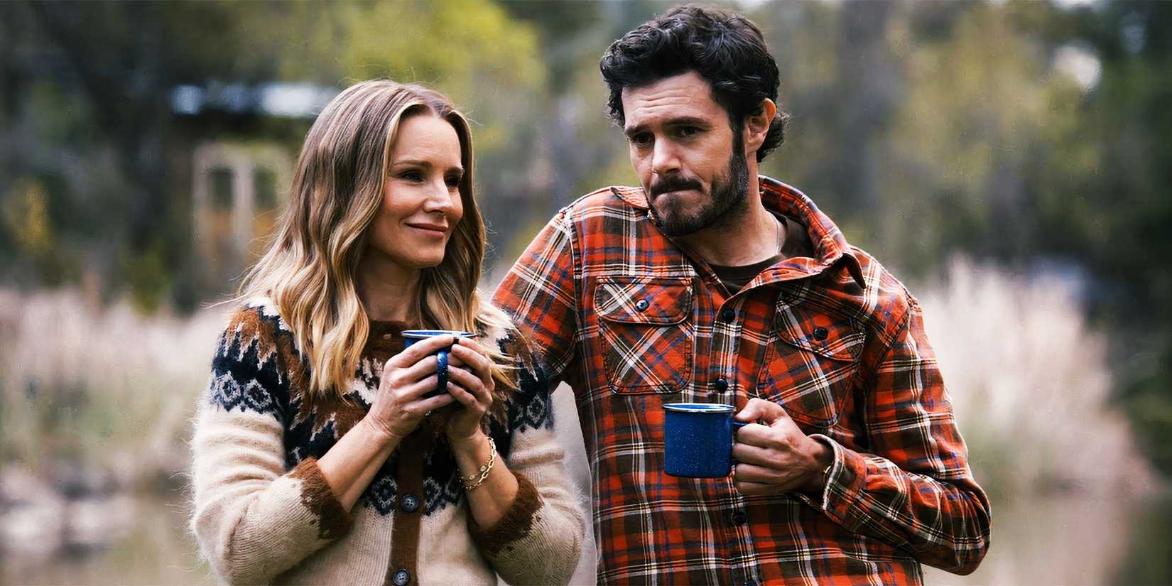 Adam Brody and Kristen Bell talking as Noah and Joanne in Nobody Wants This episode 5