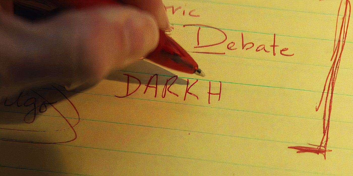 Agnes writing Darkhold in Agatha All Along episode 1