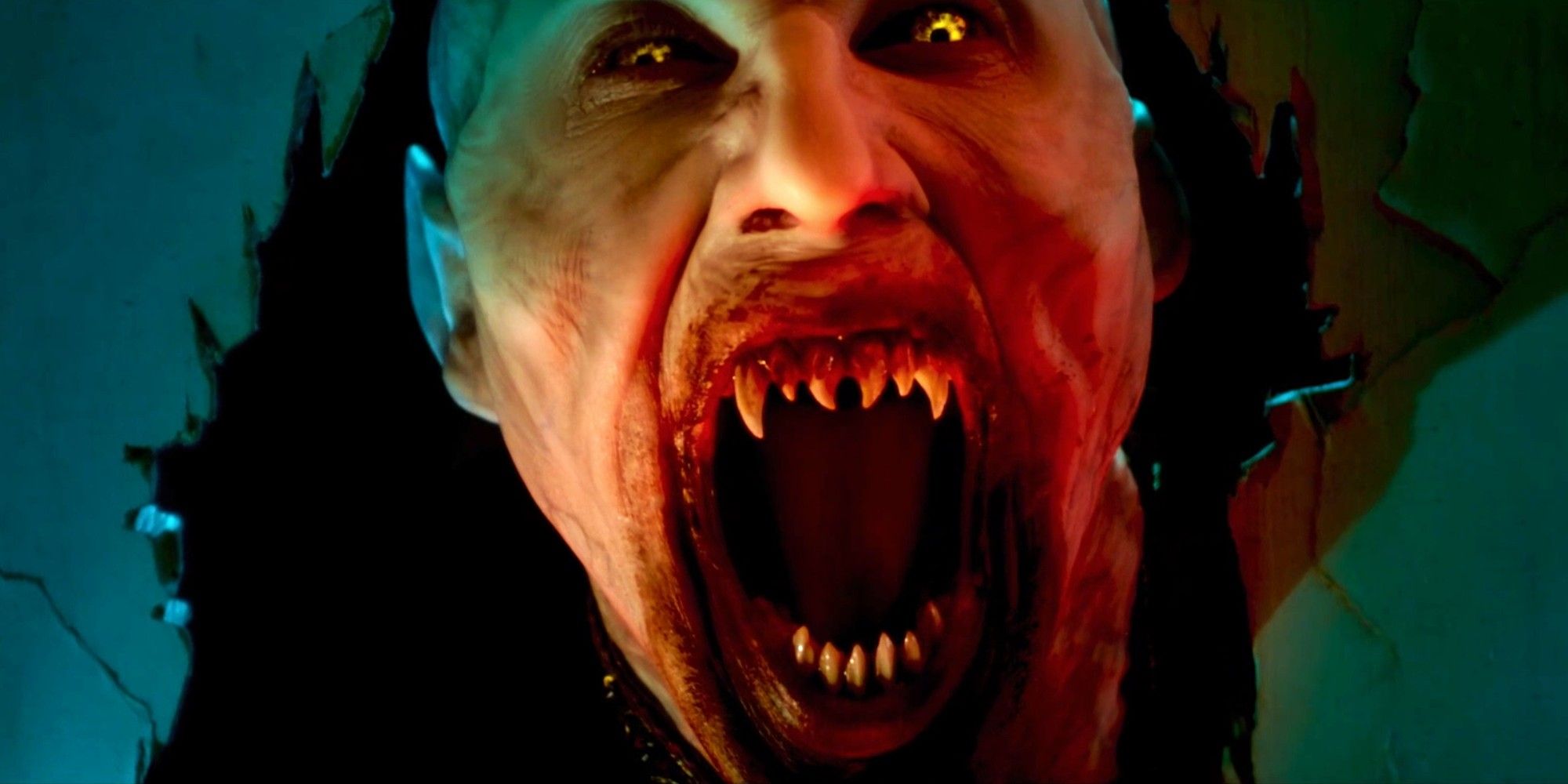 Alexander Ward as Kurt Barlow snarling with blood on his mouth in Salem's Lot 2024