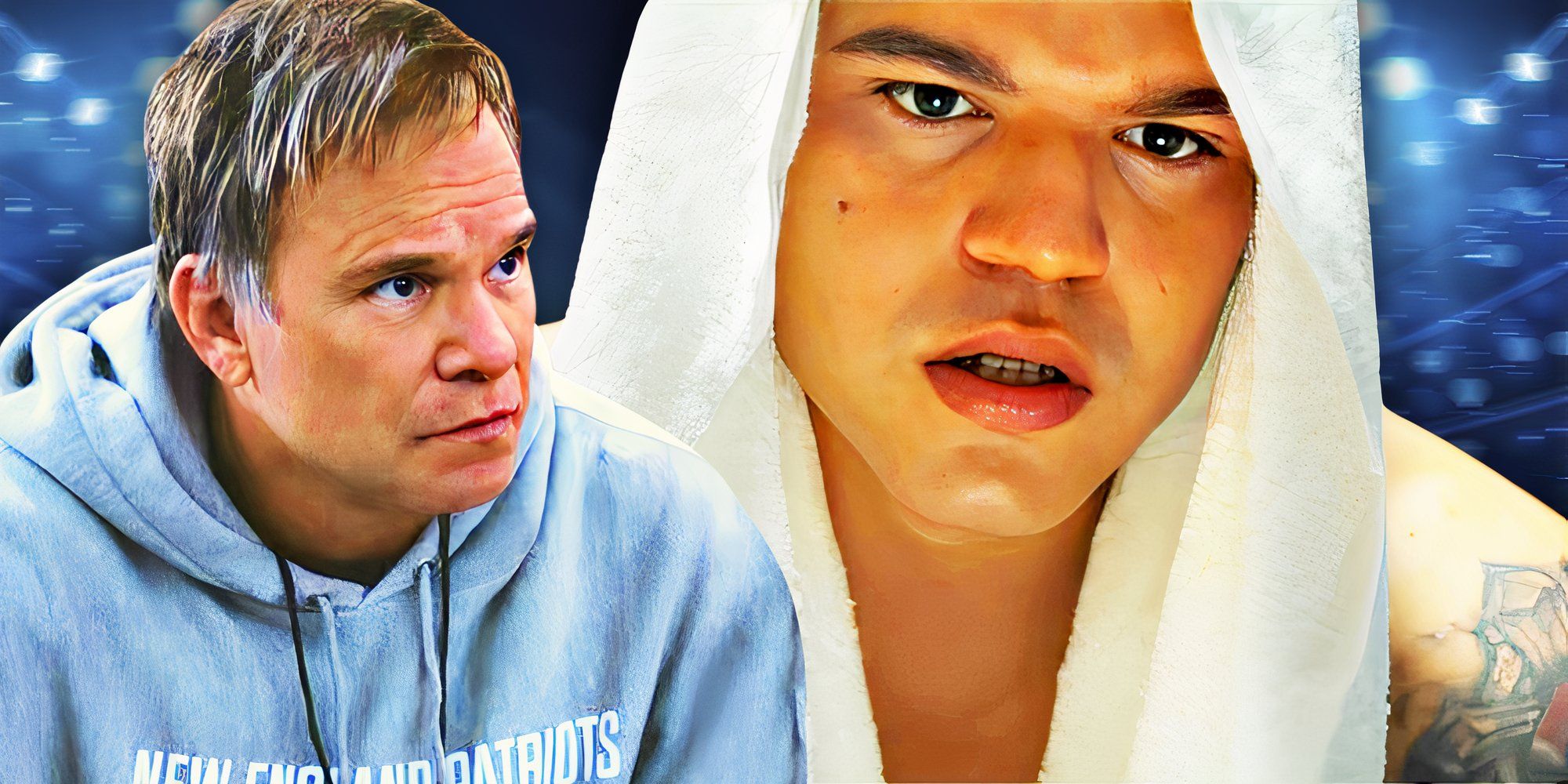 American Sports Story_Josh Rivera as Aaron Hernandez and Norbert Leo Butz as Bill Belichick