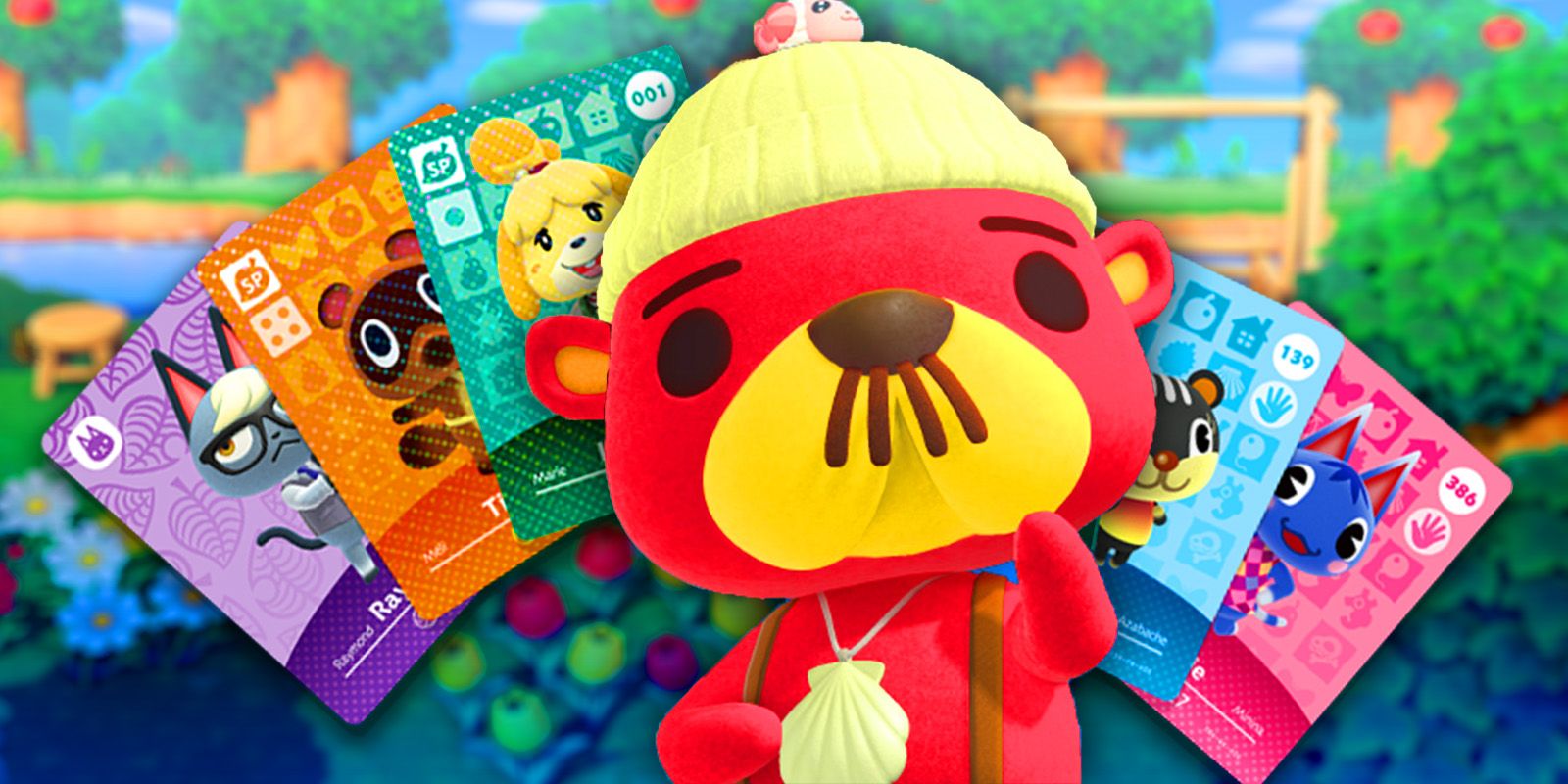 Personagem Pascal de Animal Crossing com cartões amiibo