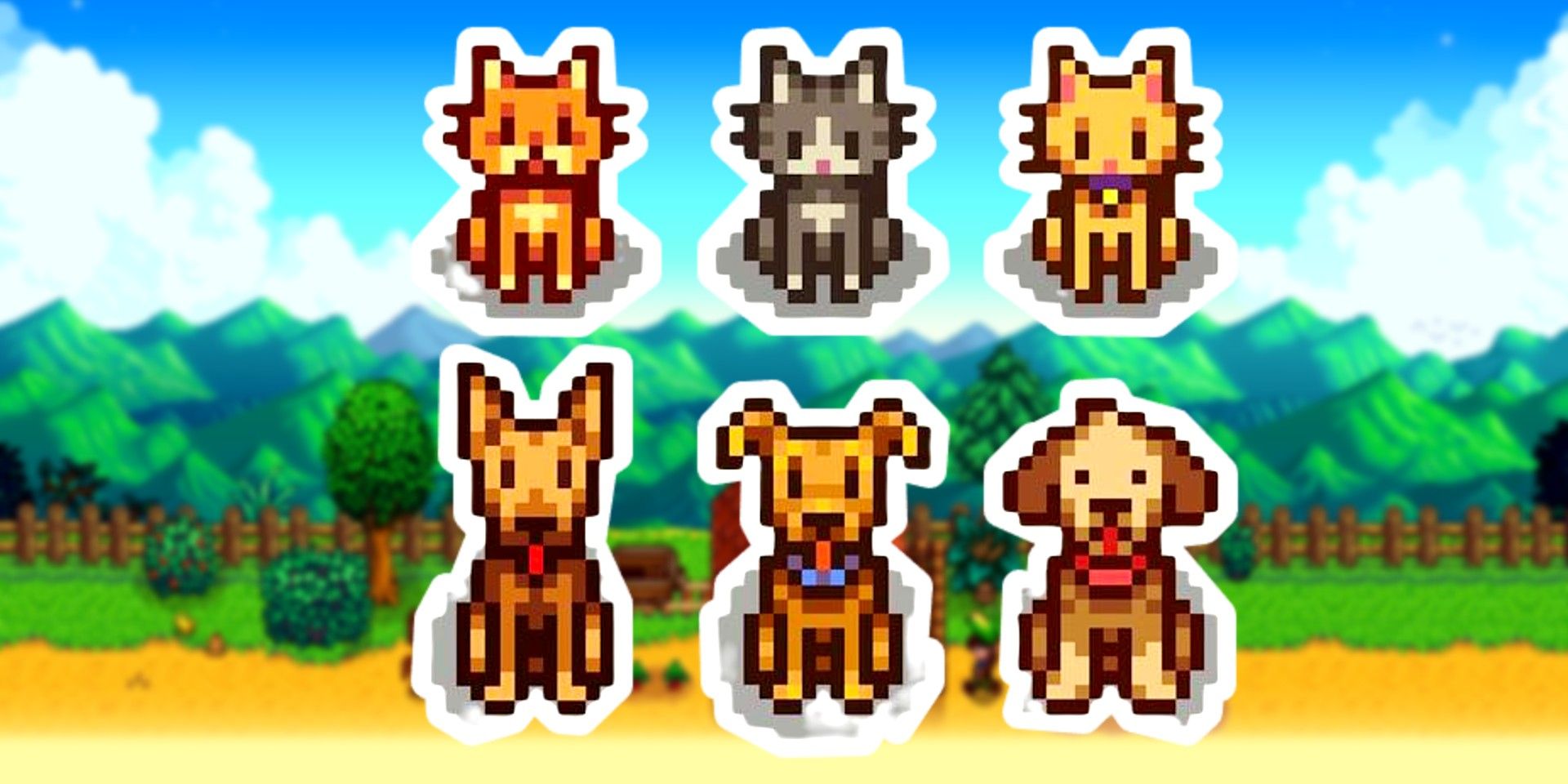 Stardew Valley dogs and cats