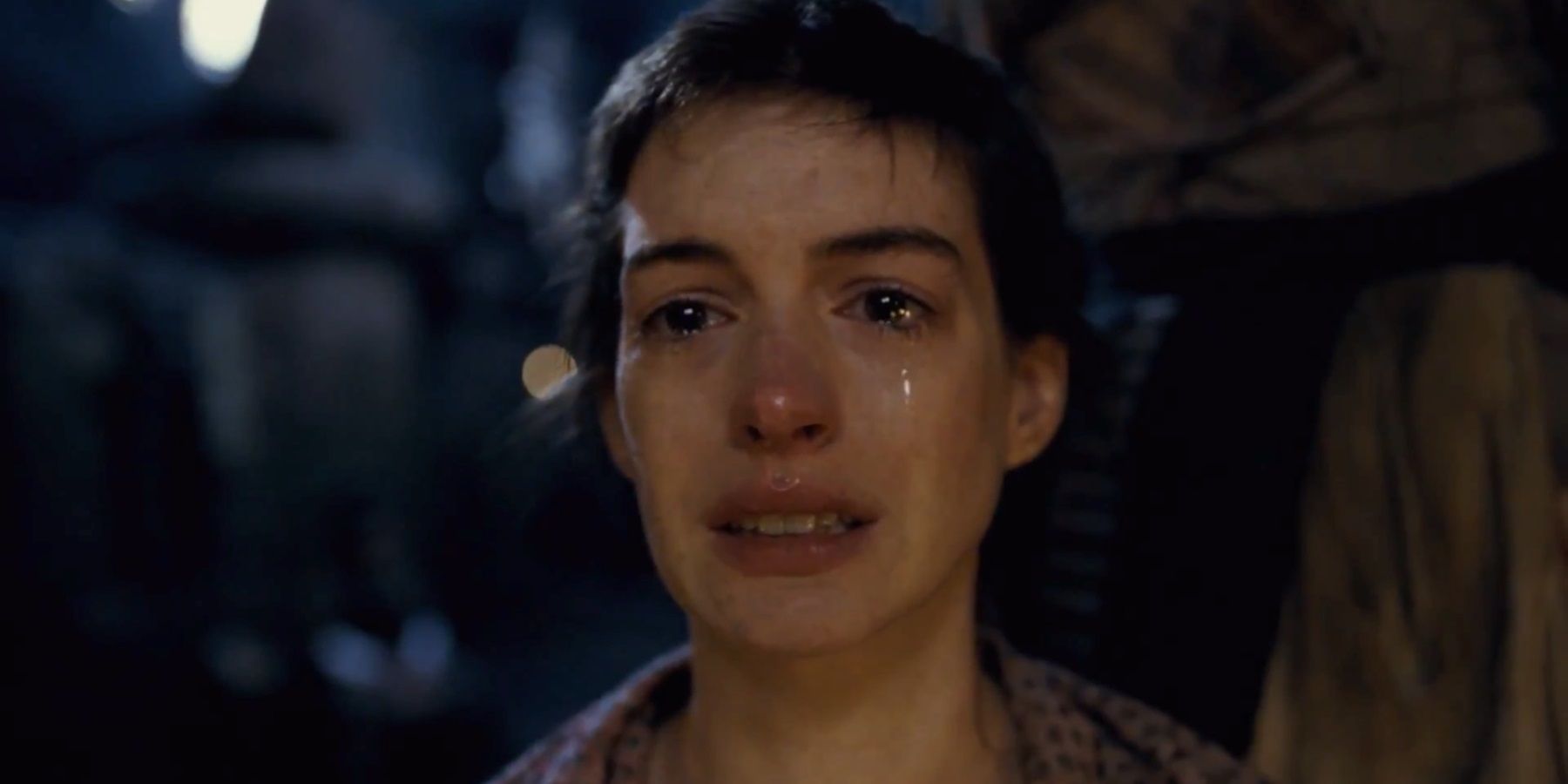 Anne Hathaway cries in 