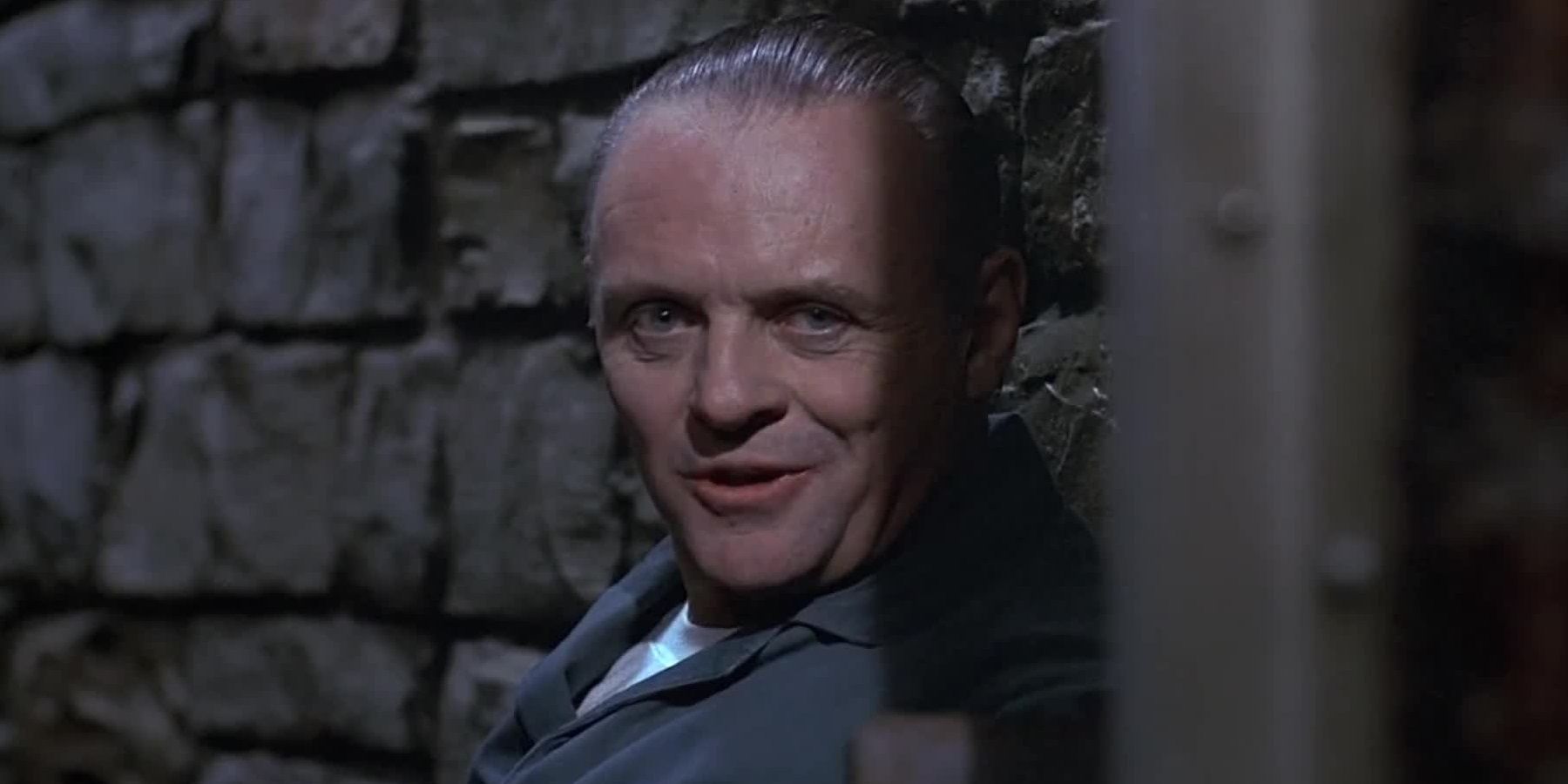 Anthony Hopkins in a prison cell in The Silence of the Lambs