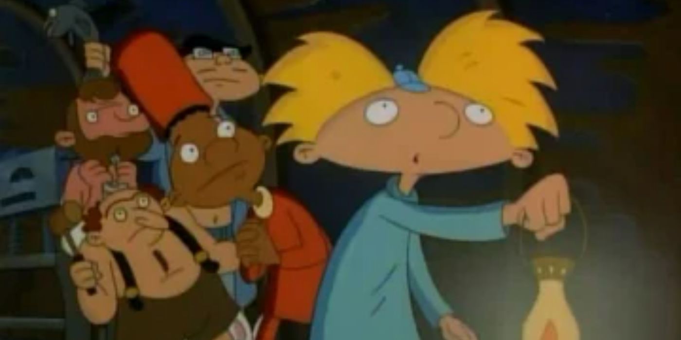 Arnold and the residents look for Four Eyed Jack in Hey Arnold!