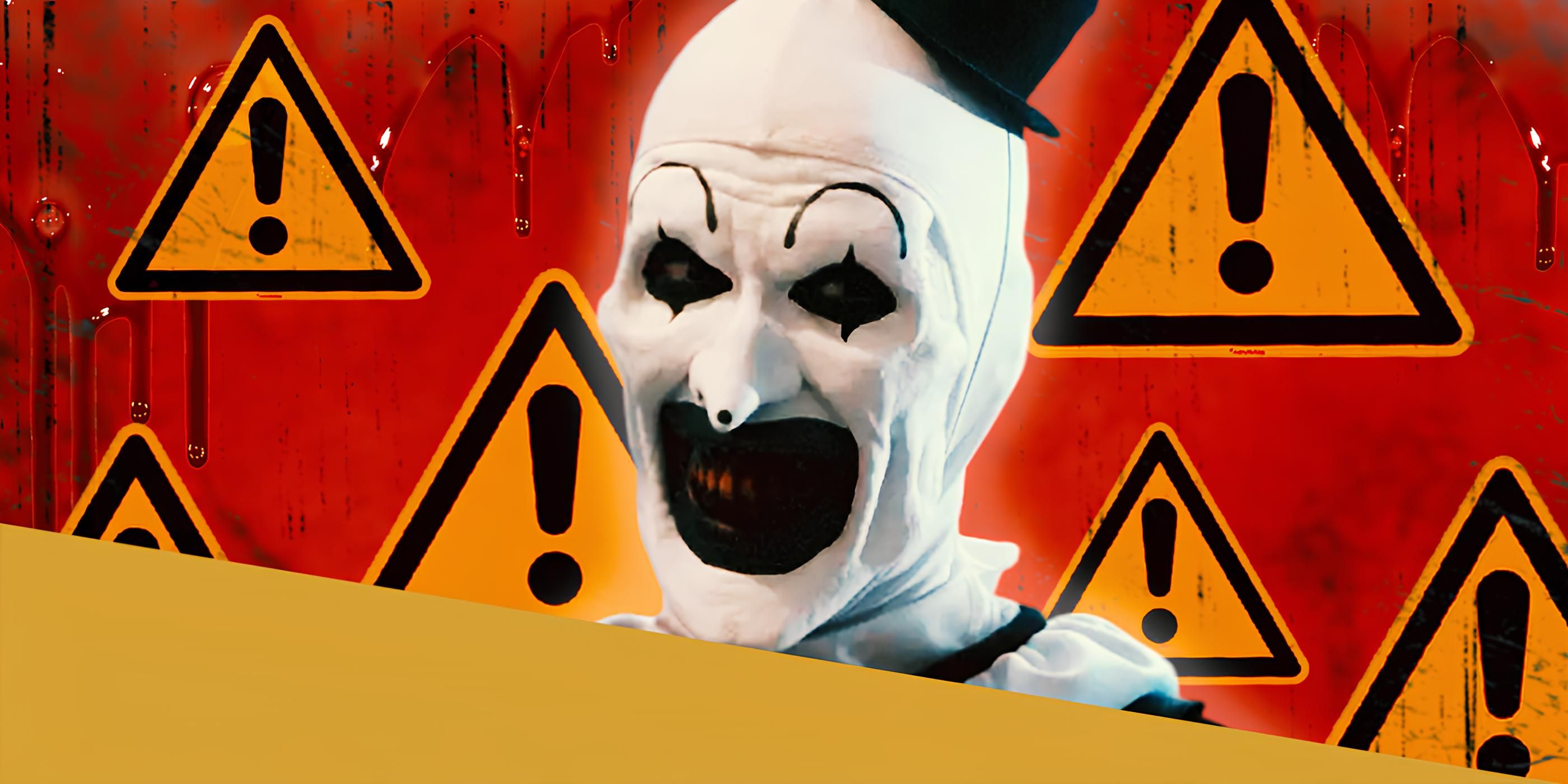 Art the Clown in Terrifier Next to Exclamation Marks