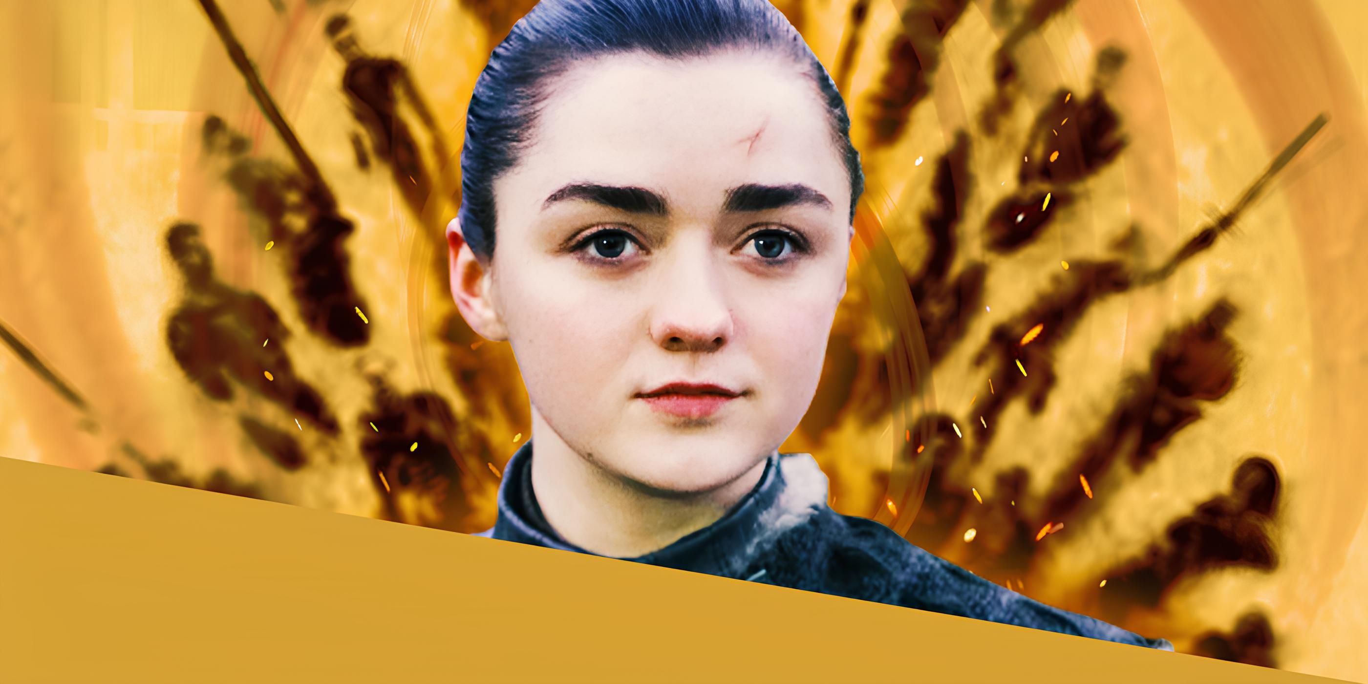 Arya Stark in Front of Dead Game of thrones Characters Buried in the Snow
