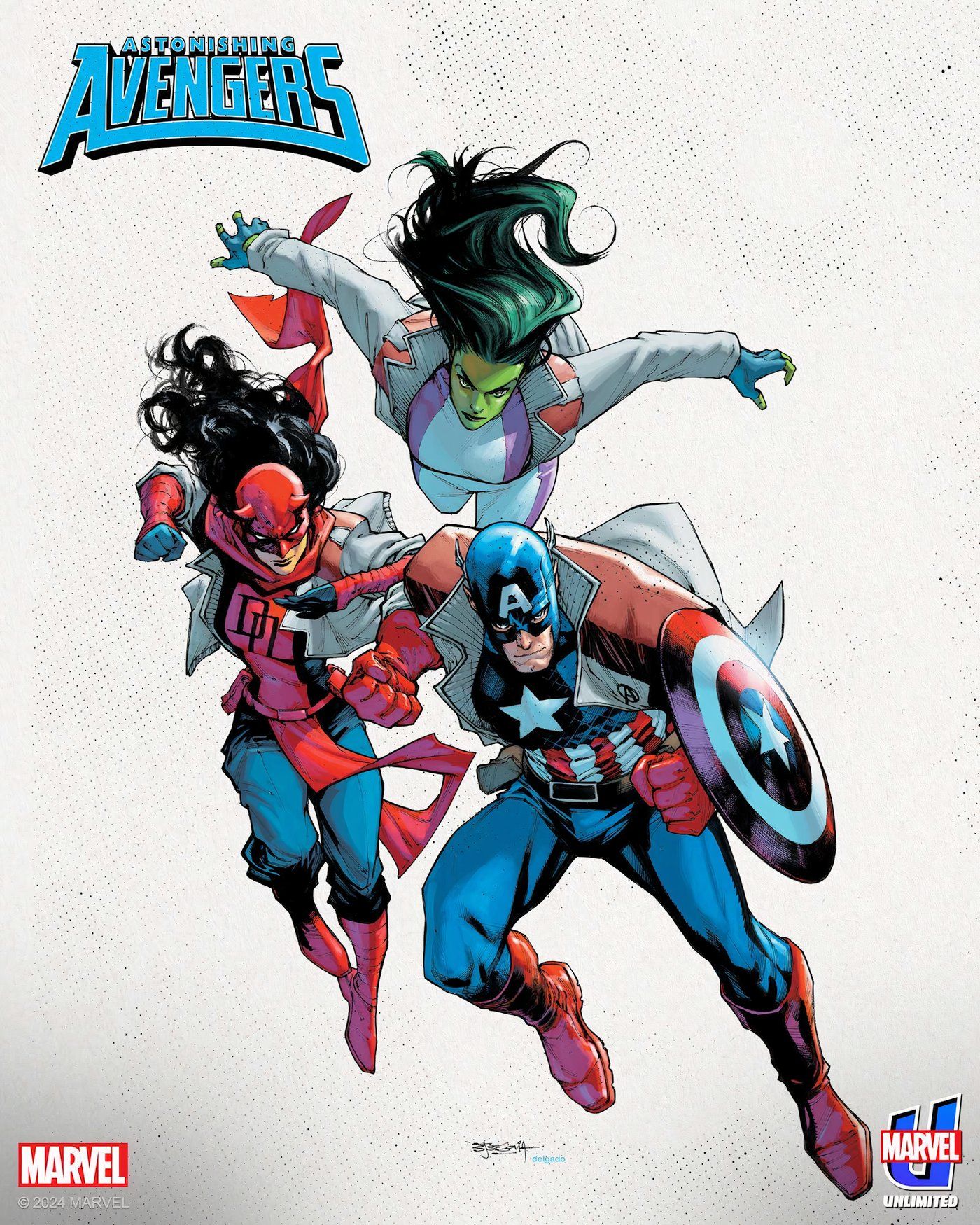 She-Hulk's Captain America and Elektra's Amazing Avengers Infinity Comics Cover Art