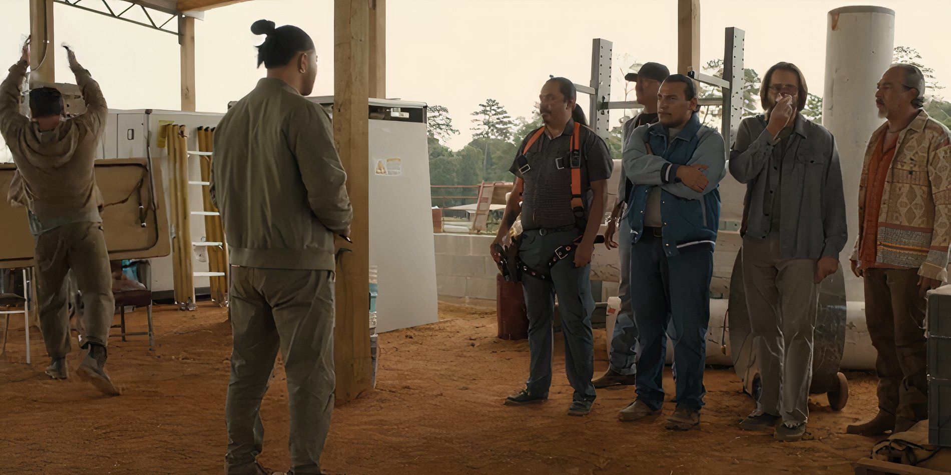 Cal Thresher's men hold Dwight's crew hostage at the wind farm in Tulsa King Season 2, Episode 5